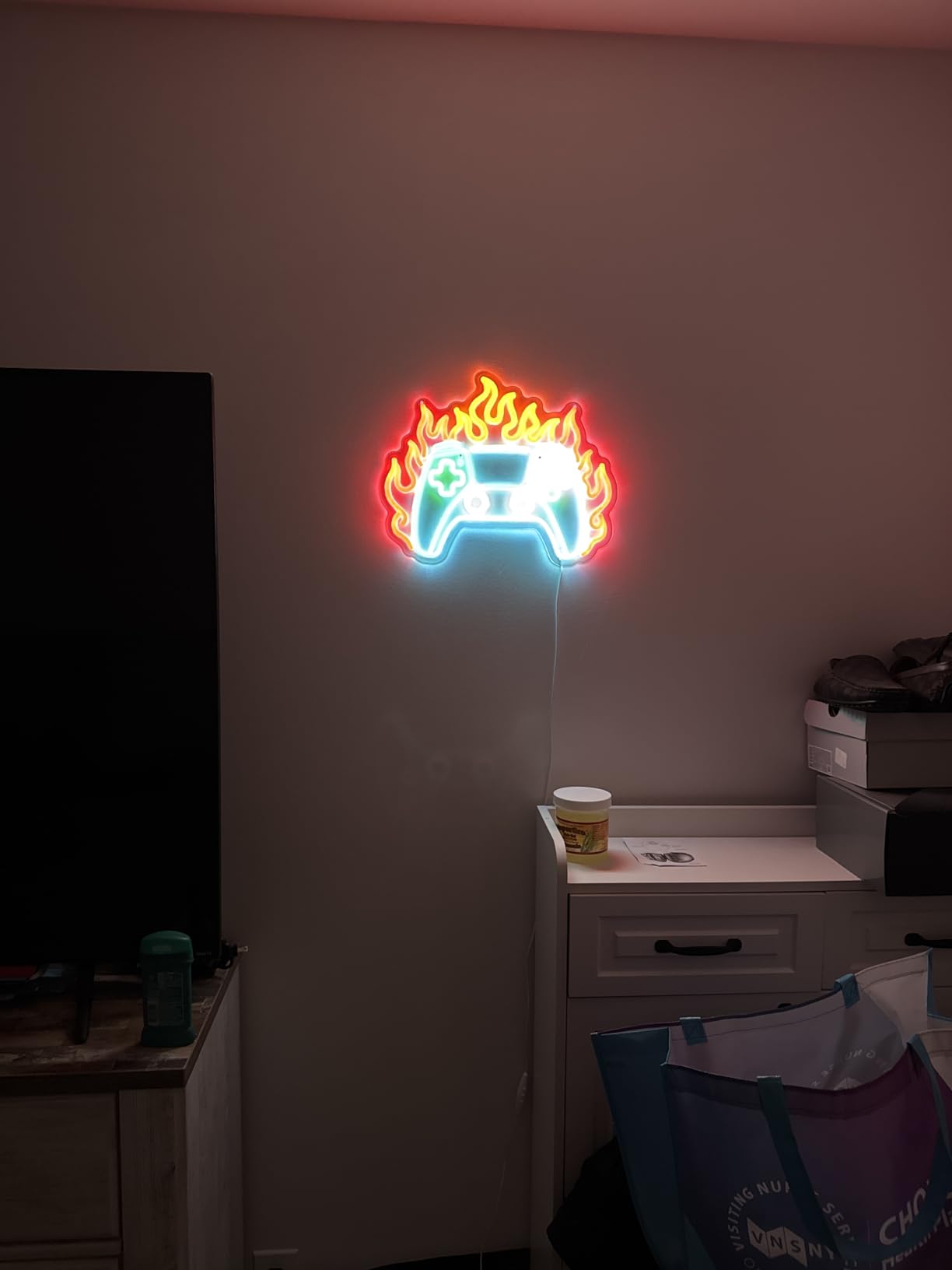 Gaming Neon Sign Can't Hear You I'm Gaming Skull Gamer LED Light Bright USB Powered Light up Game Signs with dimmer for Game Zone Video Room Boy Bedroom Wall Decor Compatible with Timer customer photo 1