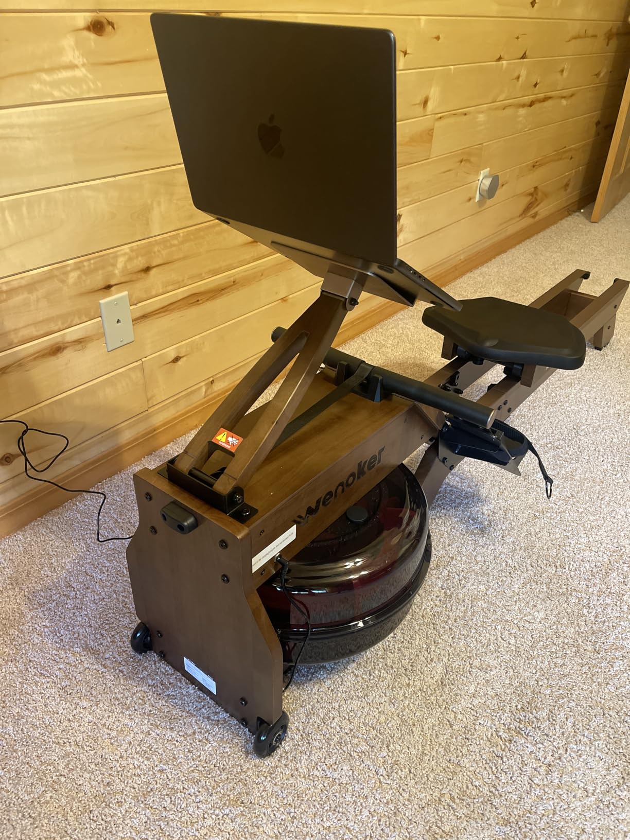 Water Rowing Machine for Home Use, WENOKER Wooden Foldable Rower Machine with Dedicated Monitor & Bluetooth APP, Large Water Tank & Comfortable Seat for Immersive Water Rower, 350LBS Weight Capacity customer photo 1