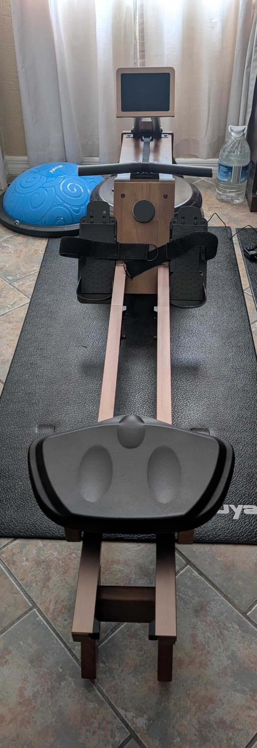 Water Rowing Machine for Home Use, WENOKER Wooden Foldable Rower Machine with Dedicated Monitor & Bluetooth APP, Large Water Tank & Comfortable Seat for Immersive Water Rower, 350LBS Weight Capacity customer photo 2