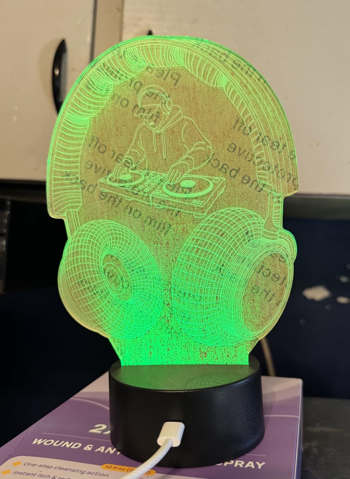 DJ Gifts, DJ Night Light, Music 3D Illusion Lamp with 16 Colors Changing, Remote Control with Timer, Mancave Room Decor for Holiday Birthday Christmas customer photo 2