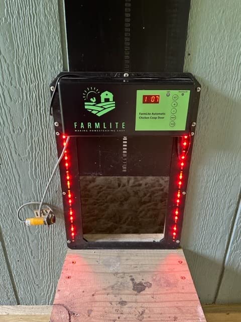 FarmLite Automatic Chicken Coop Door Opener | Non-Battery Powered Automatic Chicken Door | Automatic Coop Door with Timer and Light Sensor | USA Brand customer photo 2