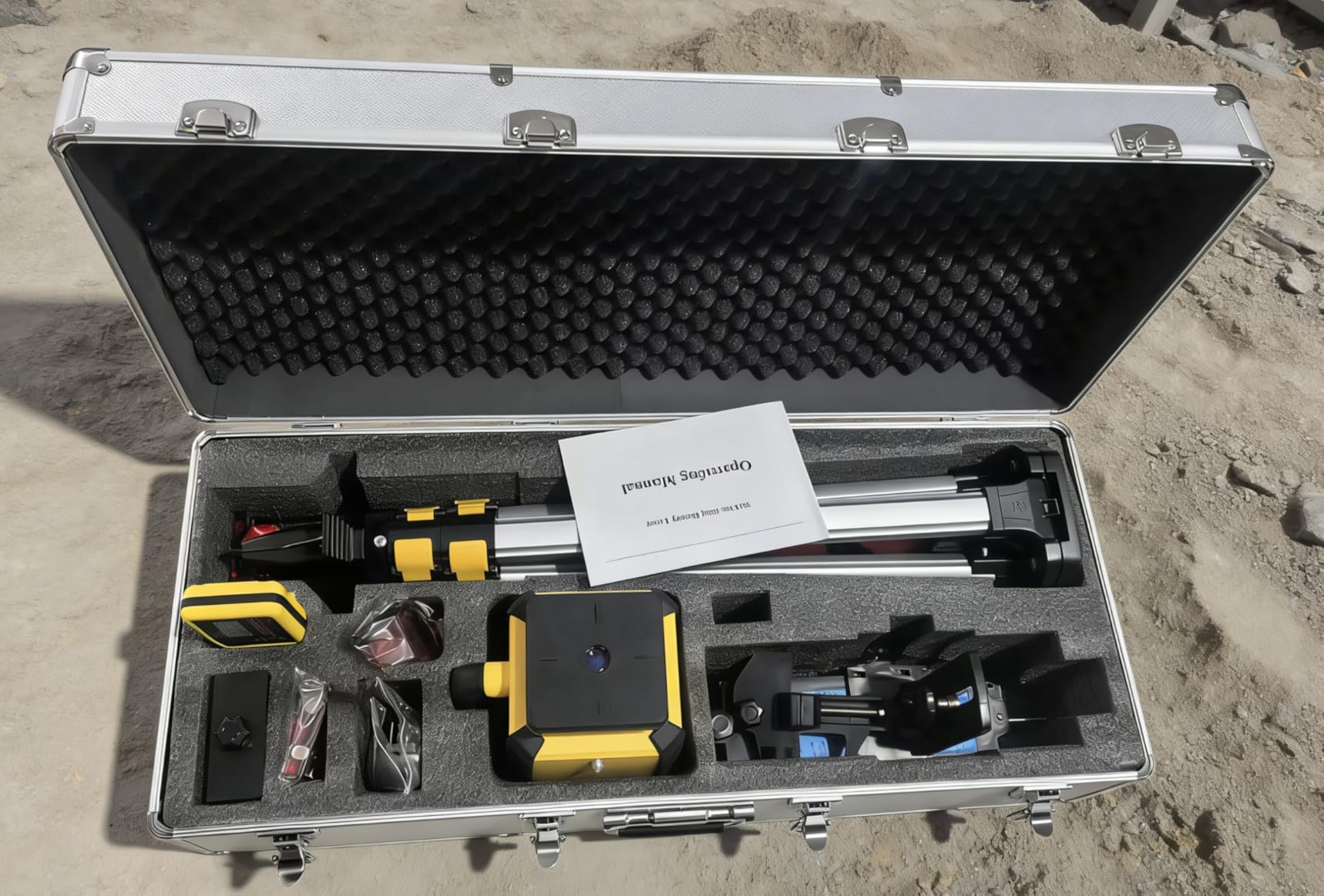 Rotary Laser Level Kit, 206HR Degree 360 Self-Leveling Laser Level, 1/16