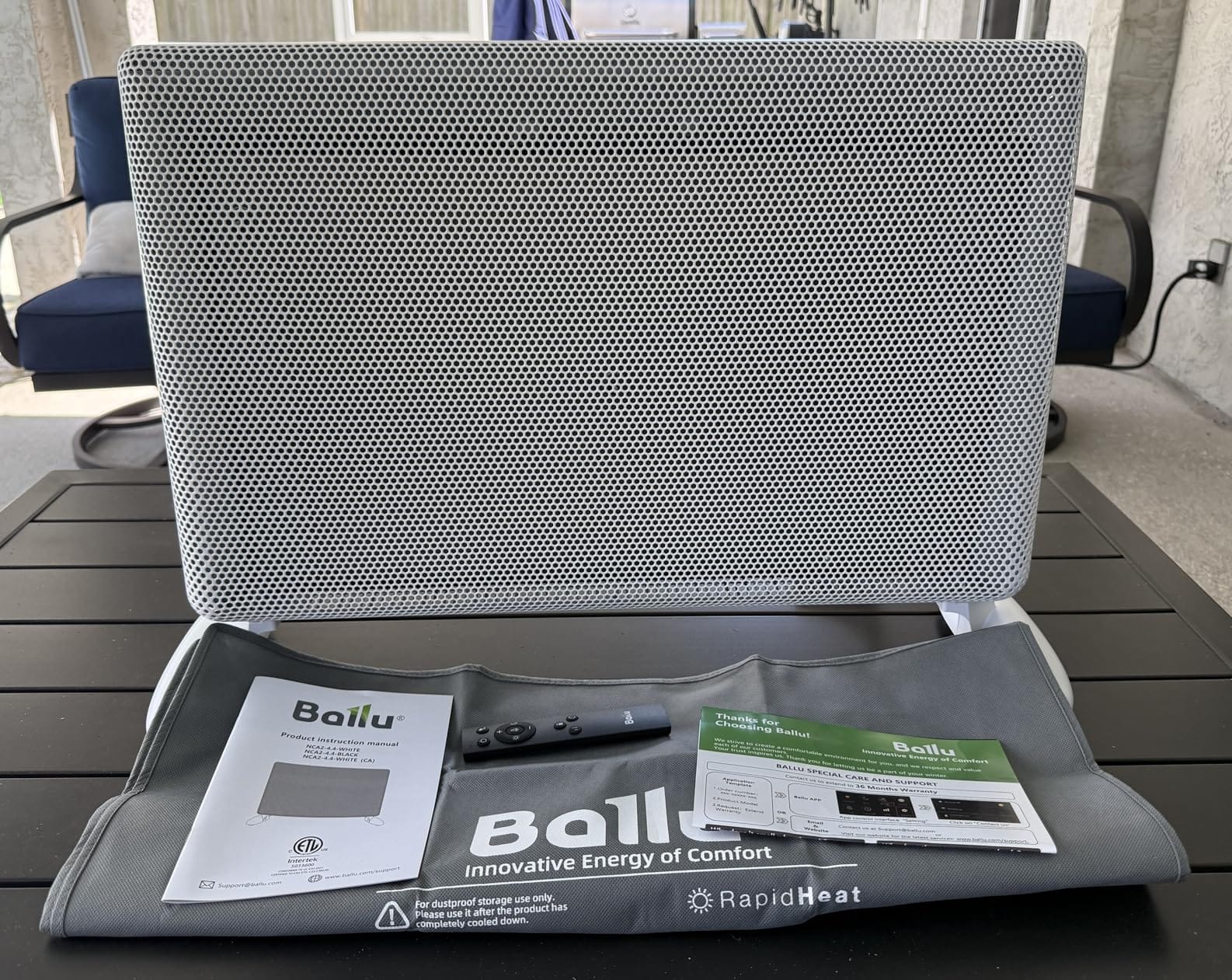 Ballu Mica Infrared Space Heater Indoor Use, Large Room Panel Heater with Programmable Thermostat, WiFi App Control, Portable Stand or Wall Mount, Energy Efficient Smart Quiet Heater, Work with Alexa, White customer photo 2