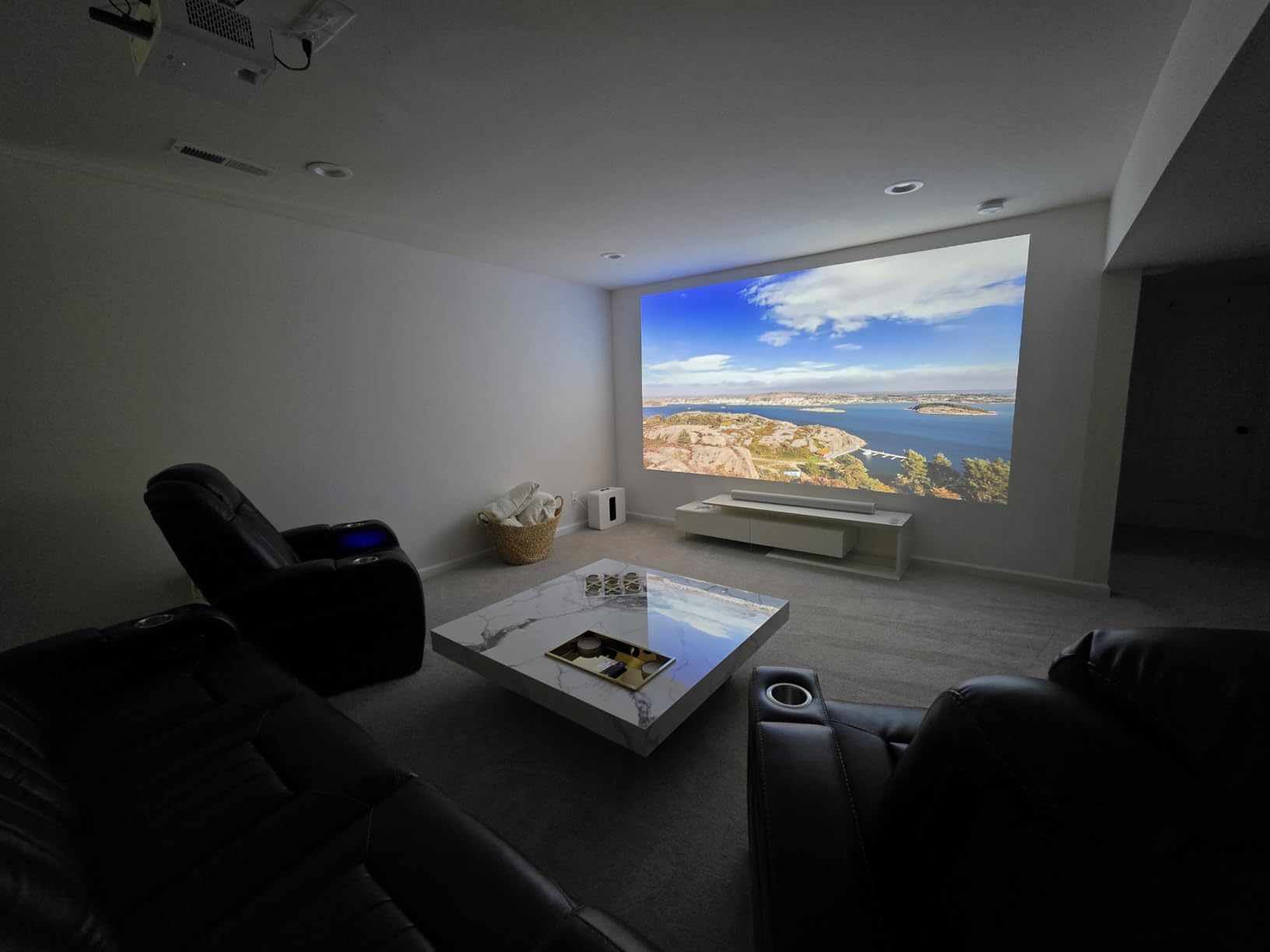 Projector Screen Paint | Single-Coat Short Throw Projector Screen Paint For Picture Perfect 1080 HD and 4K UHD Clarity | Ideal For At-Home Indoor Use | Digital Theater White - 32 Fl Oz customer photo 2