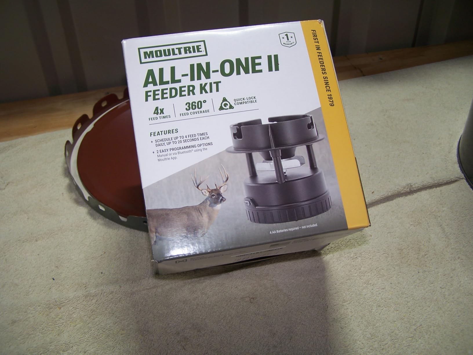 Moultrie All-in-One Hanging Deer Feeder - 40 Lb, Bluetooth App | Bluetooth App Control, pairs with Edge 3, metal hopper, locking lid, adjustable feed times, easy setup customer photo 2
