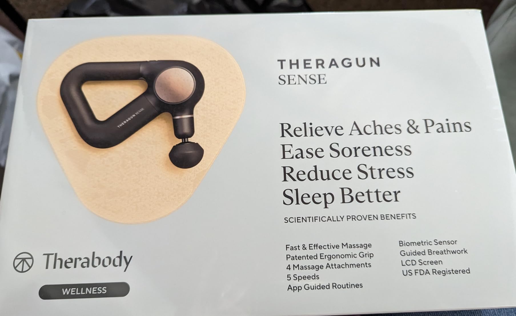 TheraGun Sense (2nd Generation) Massage Gun by Therabody - Relaxing Massage Gun with Built-in Guided Routines for Easy Stress Relief, Tension & Sleep customer photo 1