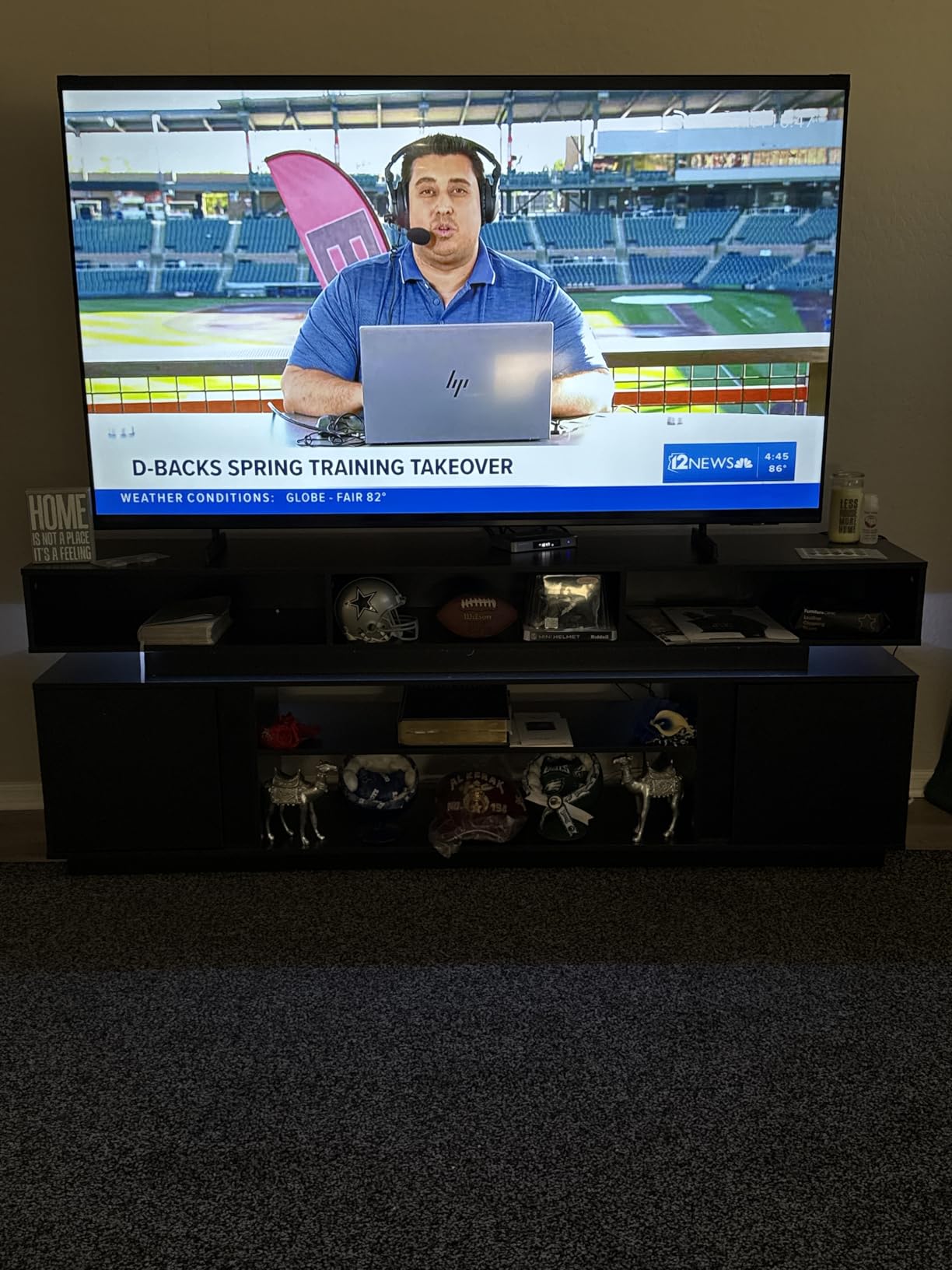 WLIVE Modern TV Stand for 75 Inch TV, 2 Tier Entertainment Center with RGB LED Lights & Storage Cabinets, Media TV Console Gaming Television Stands for Living Room, Bedroom, Black customer photo 1