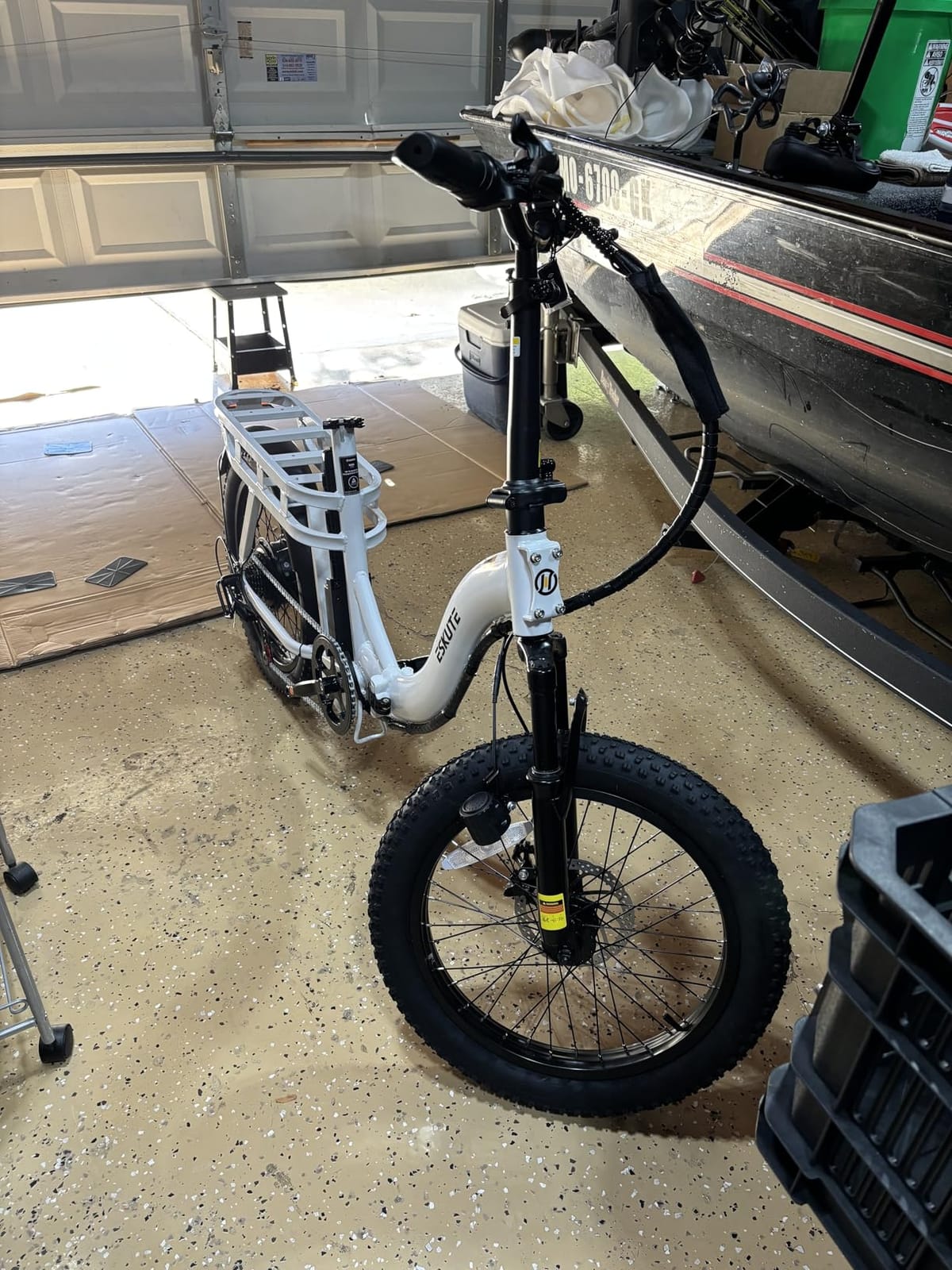 ESKUTE Electric Bike for Adults - 1200W Peak Motor, Folding 20x3 Fat Tire E-Bike, 48V 13Ah Battery, Step-Through Cargo Fold Ebike, NFC Unlock, 20+ MPH, 7-Speed, Up to 55 Miles customer photo 1
