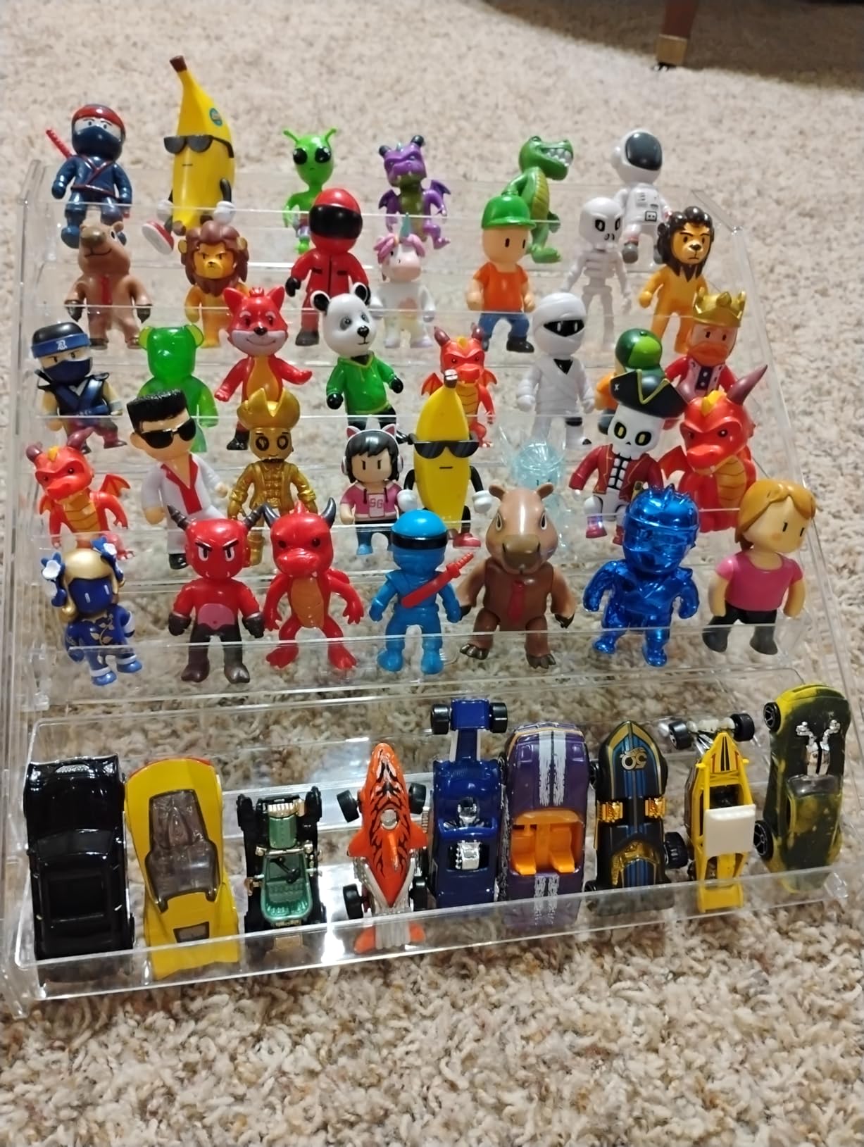 1-Pack Clear 7 - Tier Acrylic Toy Car Display Shelf - Holds 60+ 1/64 Scale Toy Cars, Desktop, or Freestanding Organizer for Collectors customer photo 2