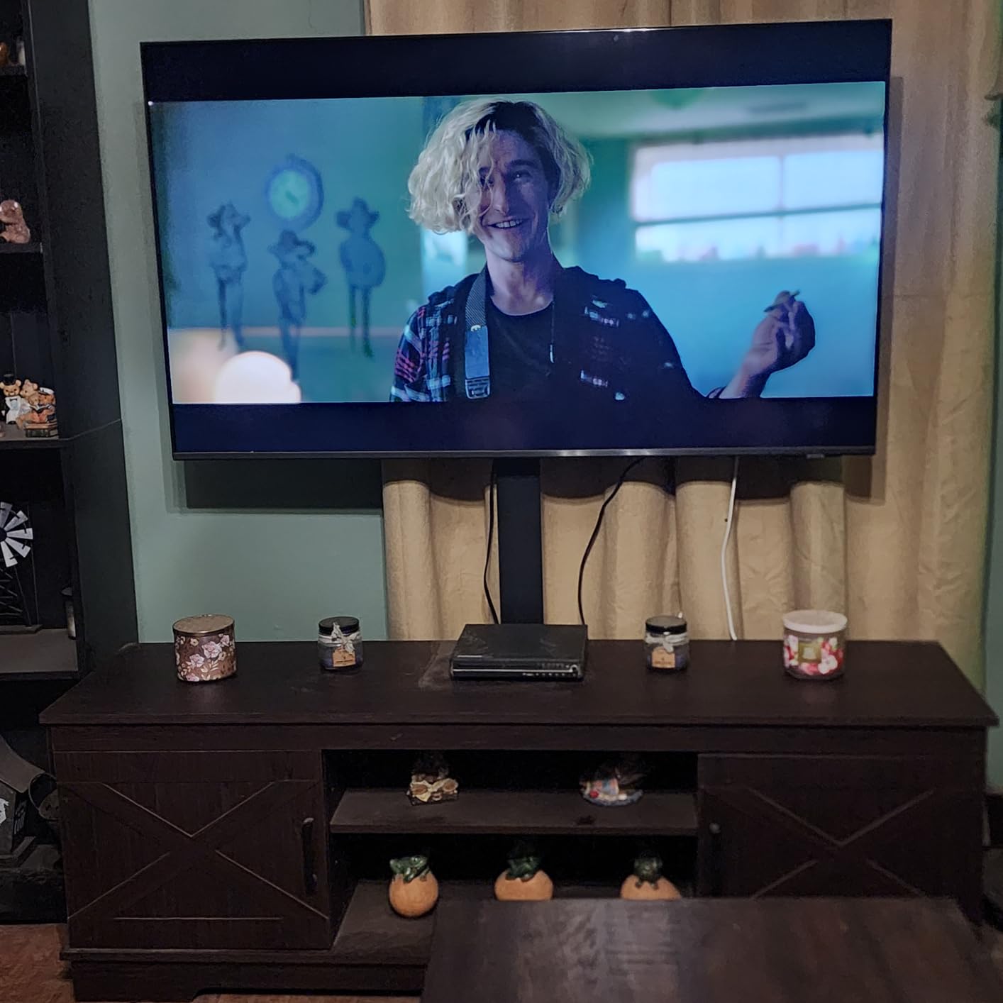 YITAHOME Farmhouse TV Stand with Height Adjustable Mount, Espresso | Entertainment Center with Height Adjustable Mount, Fits 70 Inch TVs. Farmhouse Style, Media Console, TV Cabinet customer photo 2
