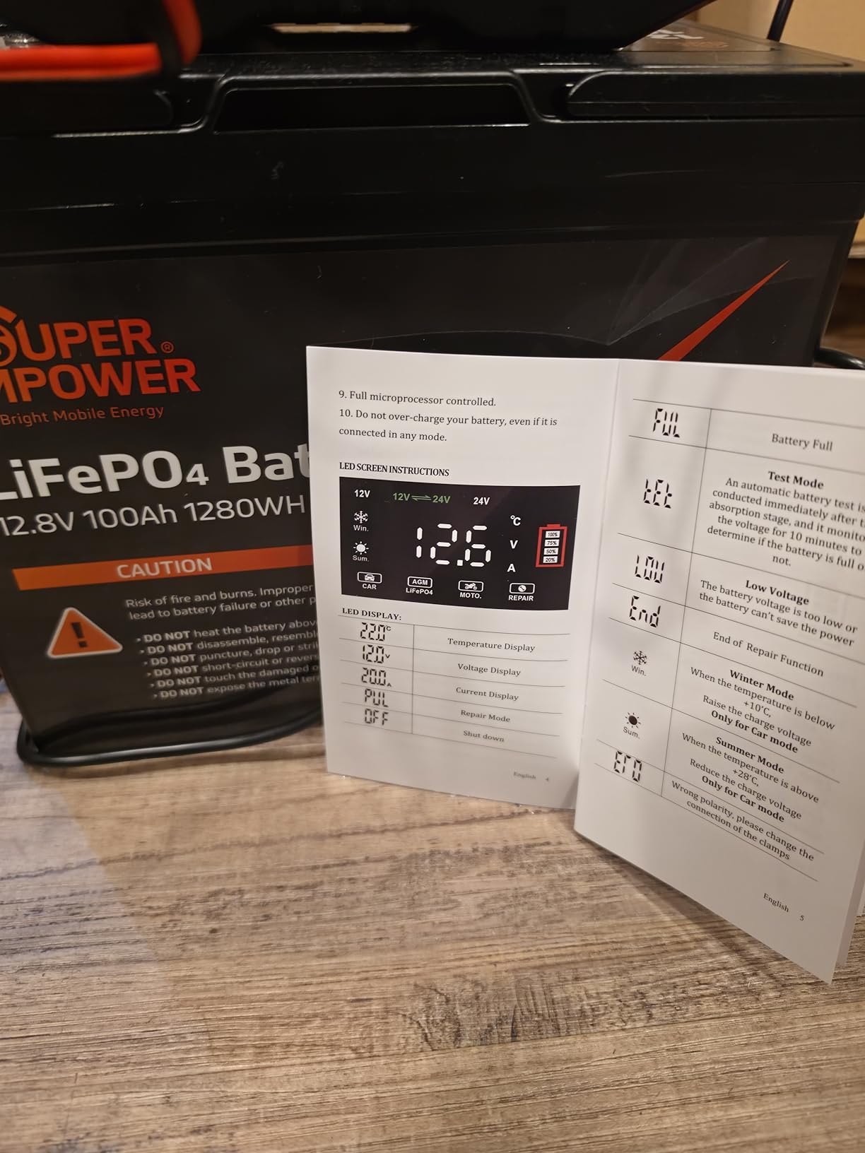 12V 100Ah LiFePO4 Battery, Group 24 Deep Cycle RV/Trolling Motor Battery | 1280Wh Capacity, 100A BMS, Low-Temp Cutoff, Supports 4P4S Expansion, Up to 20.48kWh, for RV, Trolling Motor, Marine & Solar customer photo 2