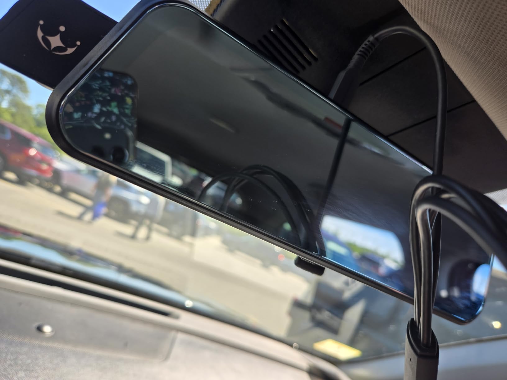 Mirror Dash Cam, Rear View Mirror Camera 10'', 1080P FHD Full Touch Screen Dash Cam Front and Rear Cam with Night Vision, Streaming Media 170° Wide Angle Parking Assistance Free 32GB Card customer photo 1