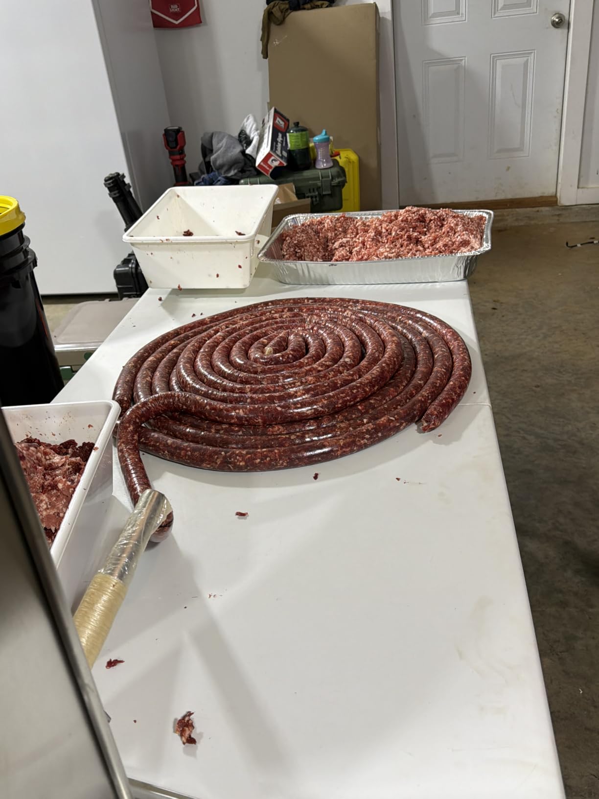 ROVSUN 7LBS/3L Manual Sausage Stuffer, Two Speed Stainless Steel Vertical Sausage Maker, Meat Filling Machine with 5 Stuffing Tubes for Commercial and Home customer photo 2