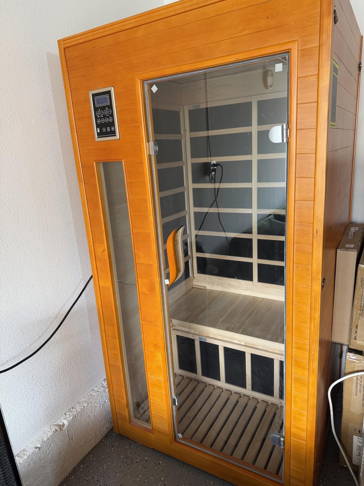 X-Vcak 1-2 Person Infrared Sauna, Dry Heat Sauna with Red Light Therapy, Bluetooth, Radio, 7-Color Therapy Light for Home, Indoor, Gym, Wellness Center, 40