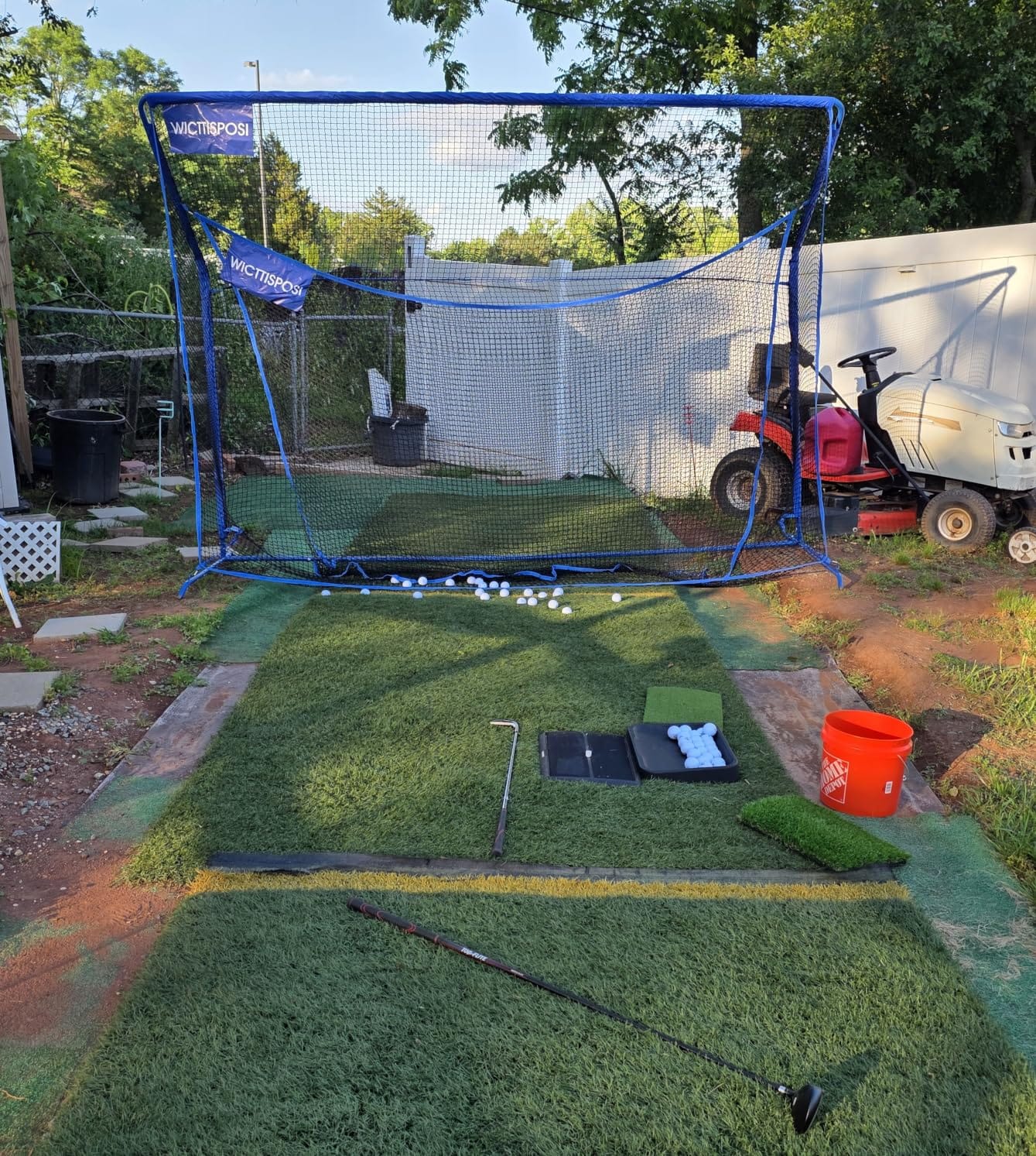 Golf Net with Extra Striking Net, Heavy Duty Golf Practice Hitting Net | For Garage Backyard Swing Chipping Driving Range, Indoor Outdoor Golf Baseball Multi Sport Use, Gifts for Men Dad Him Golfer customer photo 2