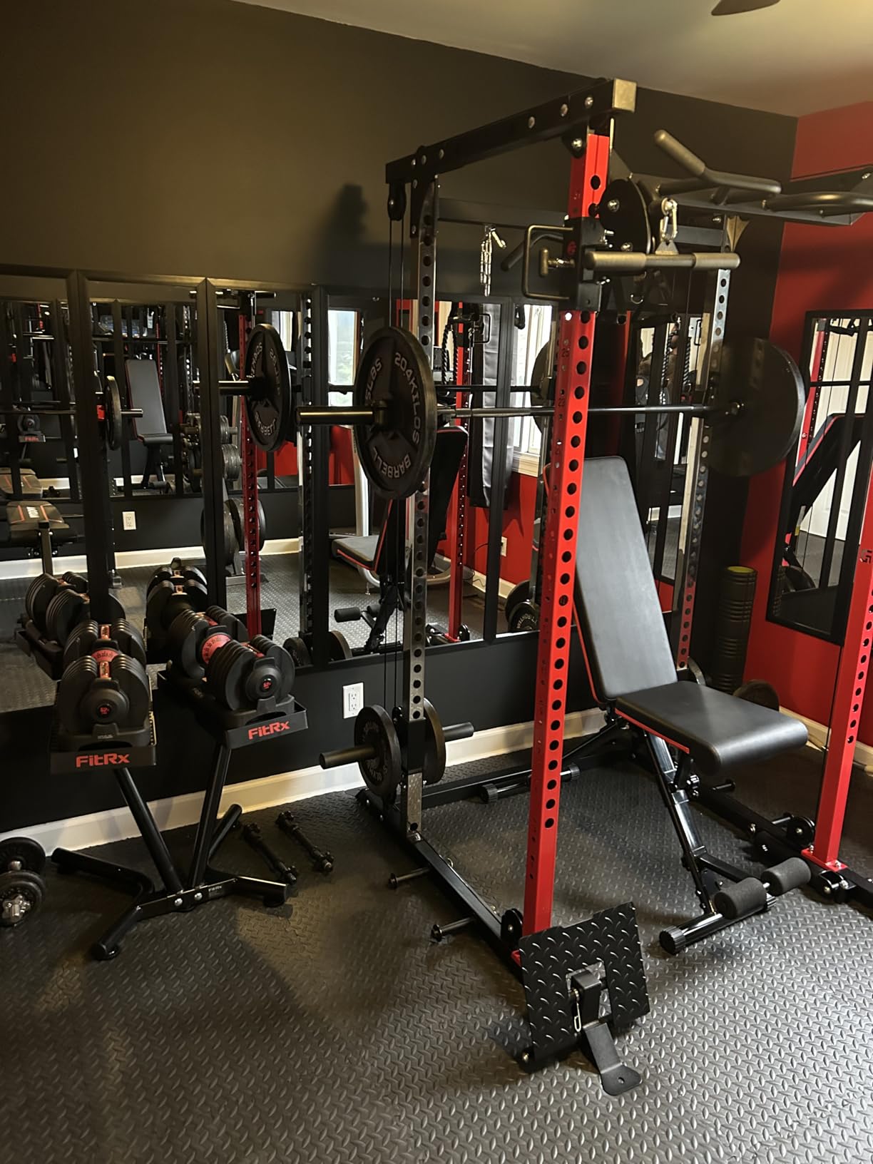 DP01 Power Cage, 2000LBS Squat Rack with Cable Crossover and Dual Independent Pulley System, Full Cage for Full Body Training, Power Rack with More Training Attachments for Home Gym customer photo 1