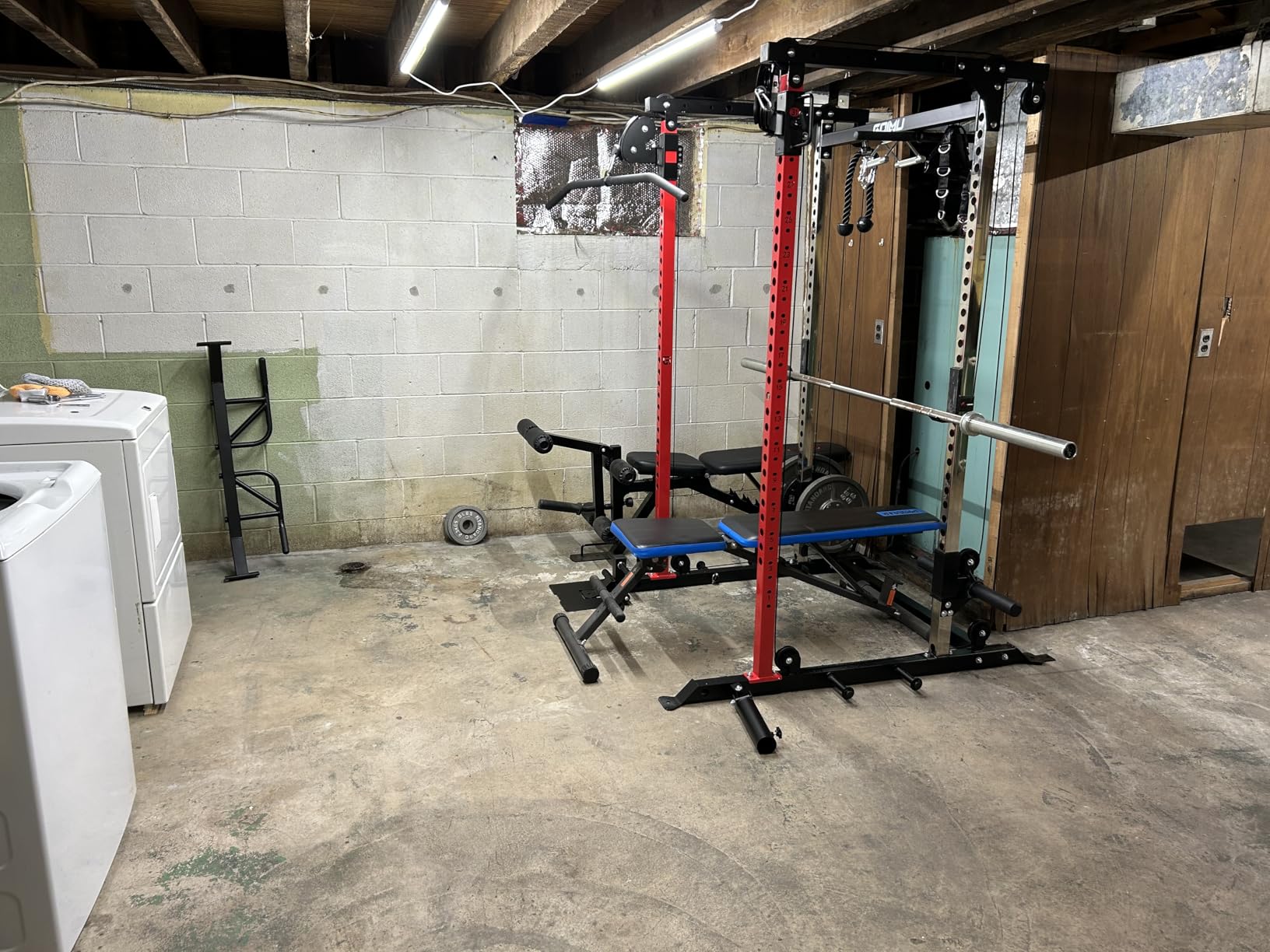 DP01 Power Cage, 2000LBS Squat Rack with Cable Crossover and Dual Independent Pulley System, Full Cage for Full Body Training, Power Rack with More Training Attachments for Home Gym customer photo 2