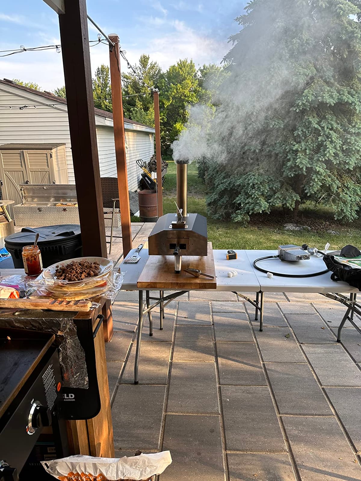 VEVOR Dual Fuel Pizza Oven Outdoor, 16 in Wood Fire & Propane Gas Pizza Oven, Portable Pellet & Propane Pizza-Maker with Thermometer, Large Multi Fuel Pizza Cook for Outside Camping & Backyard customer photo 1