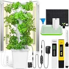 CARPATHEN Hydroponic Tower Growing System, Indoor Gardening for 30 Plants | 6 Hydroponic Columns, Grow Lights, Water Pump, Seedling Kit, 35 Grow Sponges + Net Pots, Water-Level Gauge, pH and TDS Meters customer photo 1