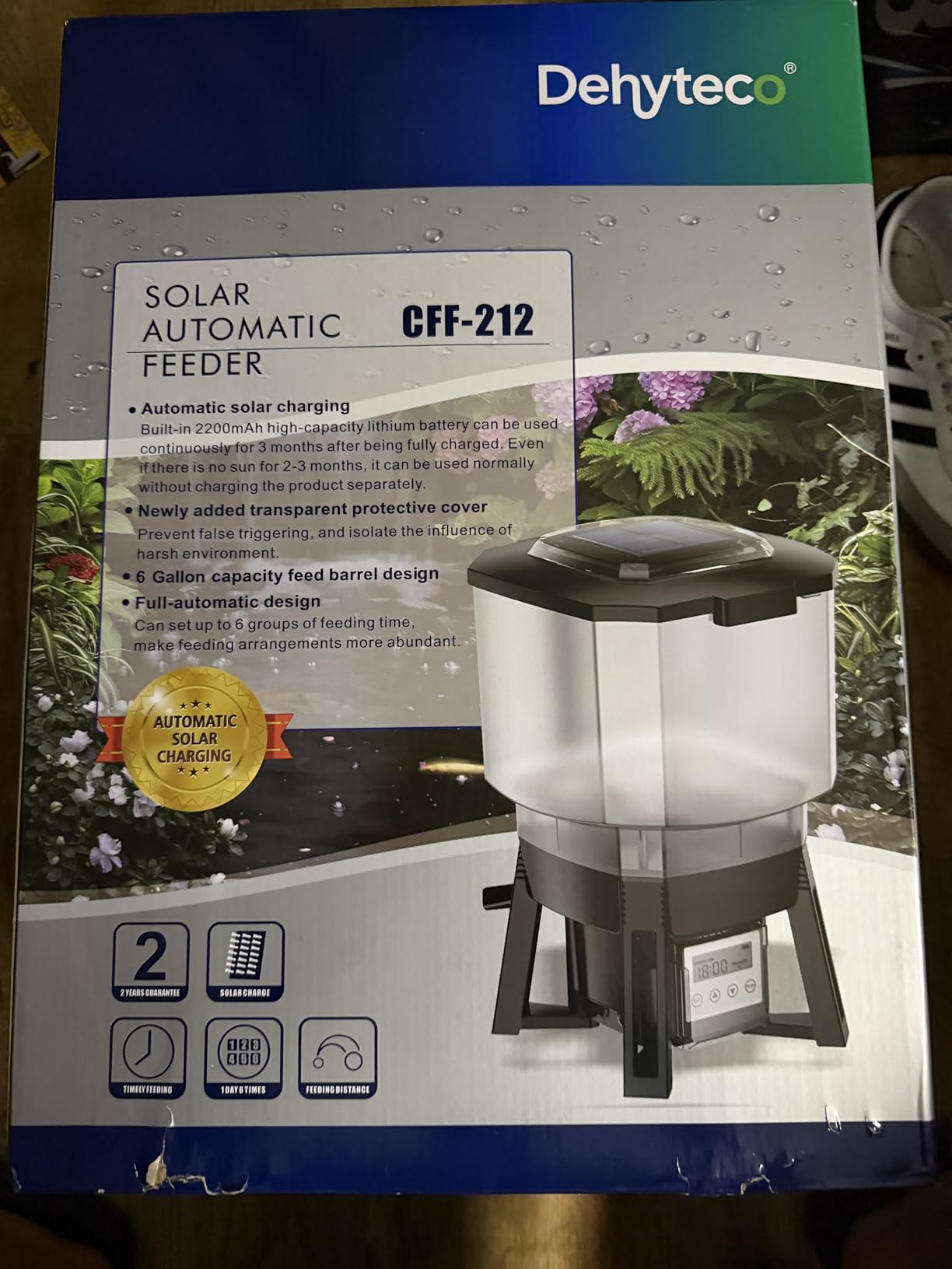 Solar Automatic Fish Feeder for Pond, Big Tank Auto Outdoor Koi Fish Feeder | Large Capacity 23L, Programmable Auto Timer, Battery & AC Electric Power customer photo 2