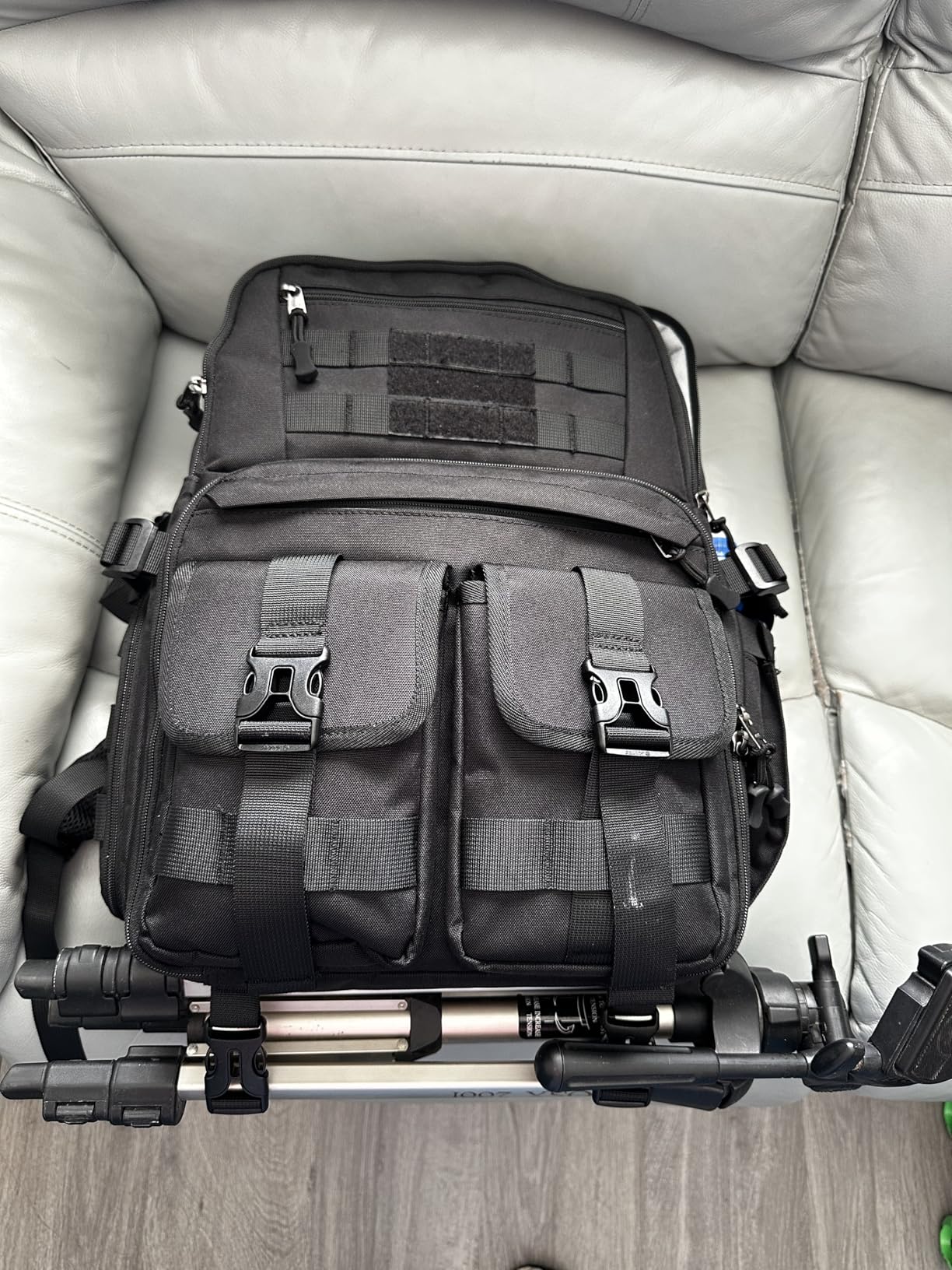 RAINSMORE Camera Backpack, DSLR/SLR/Mirrorless Camera Bag for Photographers | 15.6 Inch, Waterproof Tactical Photography Backpack Case, with Rain Cover & Tripod Holder customer photo 2
