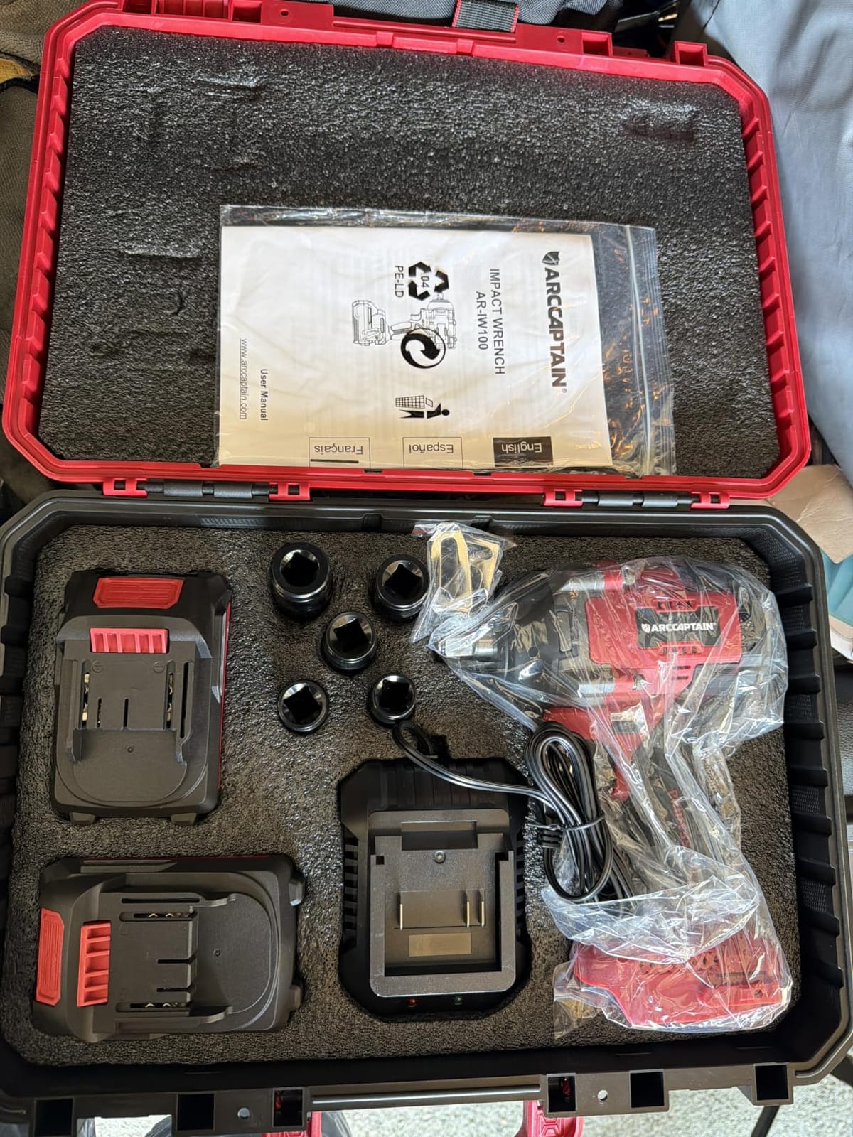 ARCCAPTAIN Cordless Impact Wrench, 1500N.m (1106Ft-lbs) 1/2