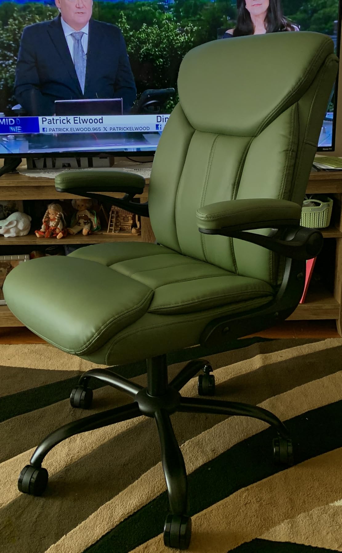 Fabric Executive Office Chair - White Ergonomic Computer Desk Chair | Flip-up Arms, Cloth Material, Mid Back, Adjustable Height, Swivel Wheels for Short People Women Study Work for Small Space customer photo 1