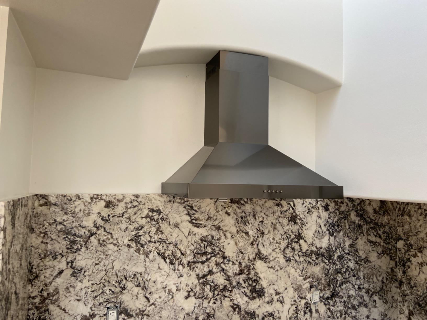 Hauslane Wall Mount Range Hood 36 Inch Convertible 350-750 CFM Low Noise, European Canopy Design with Tempered Glass & Stainless Steel, 3-Speed, Dishwasher-Safe Filters, LED, Top 6 Inch Round, WM600 customer photo 2