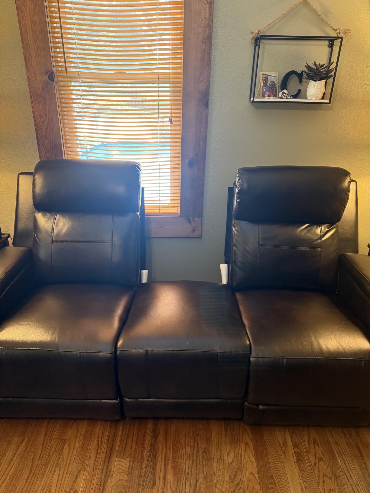 Power Reclining Loveseat, Home Theater Seating with Adjustable Headrest, Blue LED Lighting, Flip-Up Backrest Storage, USB Charging, Type-C, Cup Holder customer photo 1
