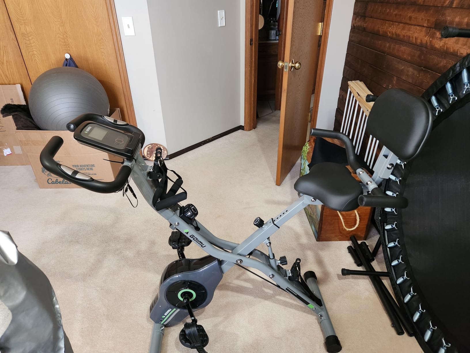 Exercise Bike, 5 in 1 Foldable Stationary Bike for Seniors, 16-Level Adjustable Magnetic Resistance, Indoor Workout Bike with 330LB Capacity, Comfortable Seat Backrest X-bike customer photo 2