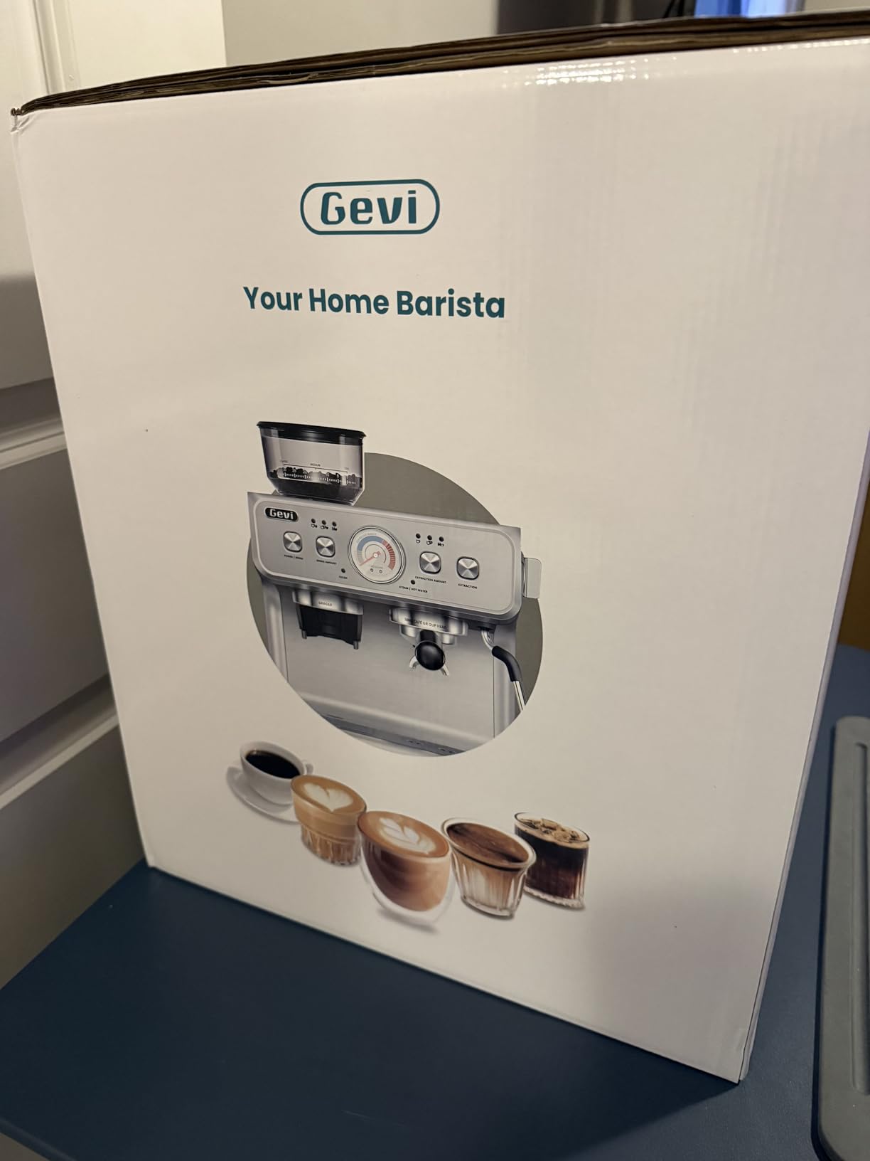 Gevi Dual Boiler Espresso Machine With Built-In Burr Grinder | 58mm Commercial Portafilter, 31 Grind Levels, Stainless Steel Steam Wand, Sterling Silver for Home Barista Brewing customer photo 1