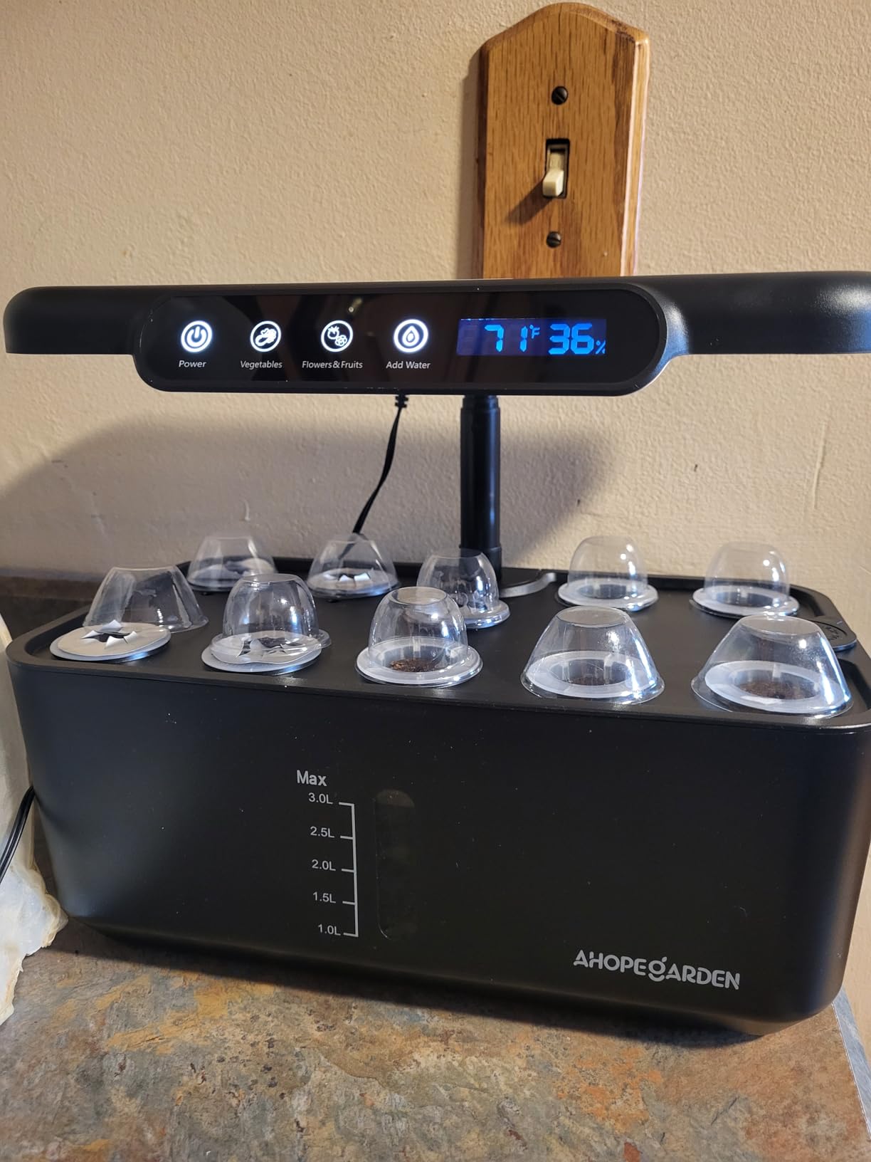 Ahopegarden Hydroponics Growing System: 10 Pods Temp & Humidity Display | Indoor Garden Kit with LED Grow Light for Lettuce and Tomatoes - Beginner-Friendly Plant Germination Kit for Home Kitchen customer photo 2