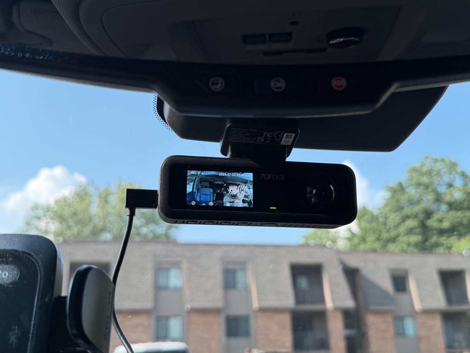 70mai 4K Dash Cam Front and Interior, 4K HDR Dash Camera with F1.55 Aperture, Wi-Fi 6, 24H Parking Surveillance, GPS, Loop Recording, 64GB Card Included, UHD Dashcam for Cars/Taxi/Uber/Lyft customer photo 1