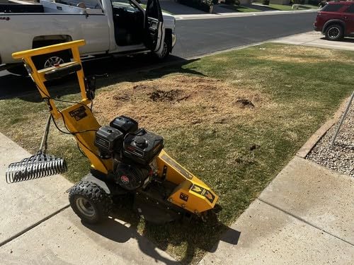 MechMaxx 12 Inch DUCAR 420cc 15HP Gasoline Engine Root Stump Grinder Tree Stump Removal, 8pcs Alloy Teeth, 12'' Cutting Height And 10'' Cutting Depth, Wheel Brake System, SGR1500 Yellow customer photo 2