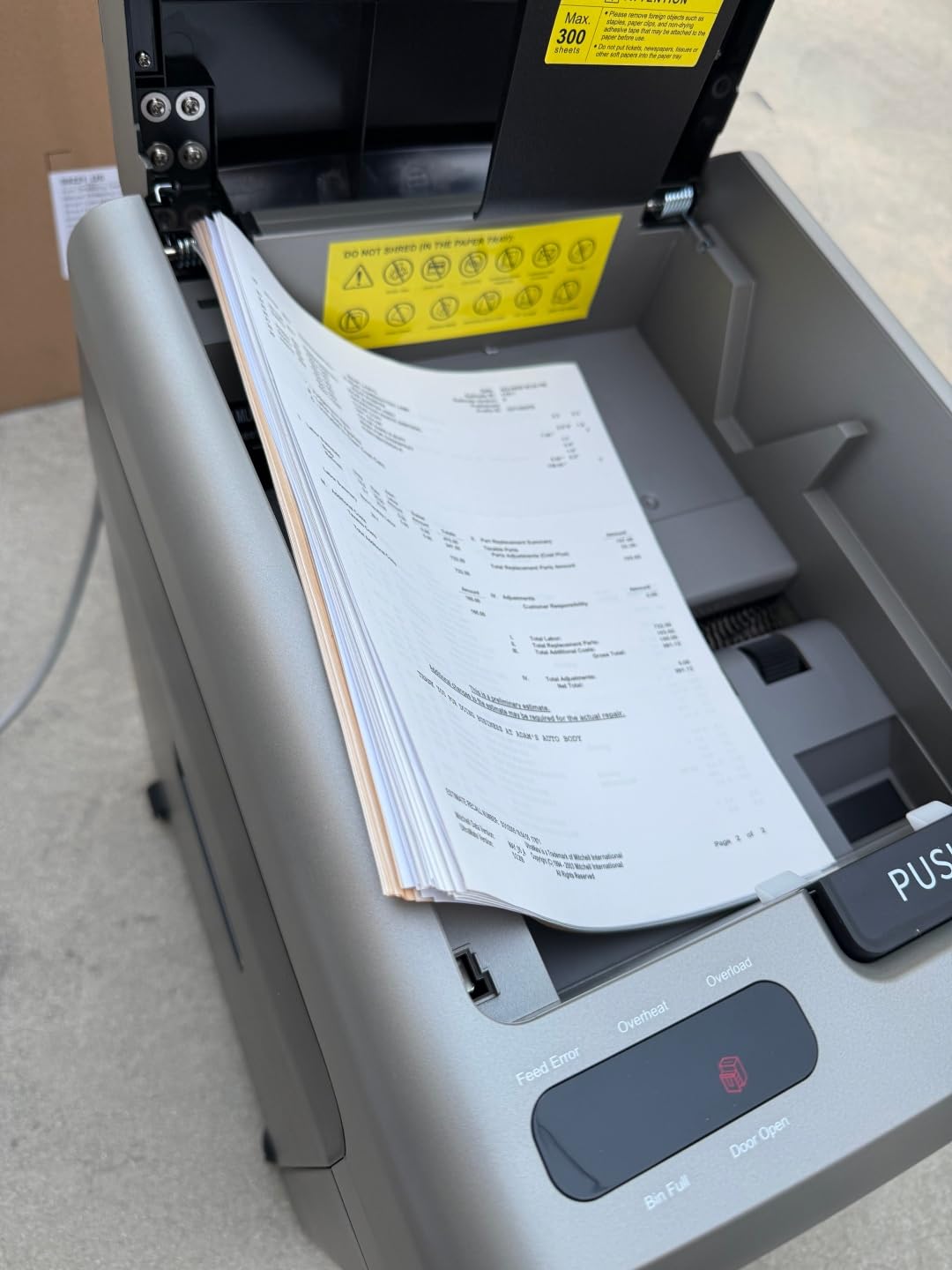BONSEN 300-Sheet Micro Cut P-5 High Security Auto Feed Heavy Duty Shredder | 60 Minutes Non-Stop, Jam-Proof, 58dB Ultra-quiet, 8.1-Gal Bin with Casters, Commercial-Grade Paper Shredder for Office S9221 customer photo 1