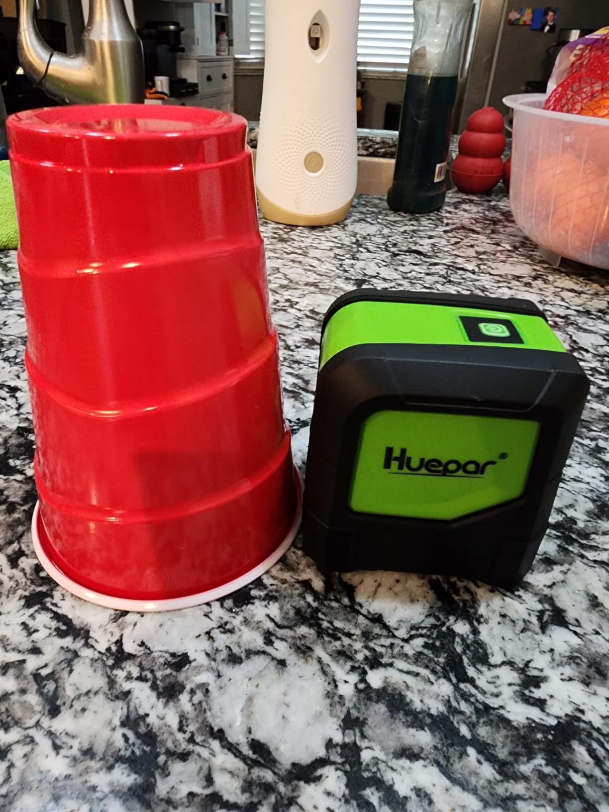Huepar Laser Level with Tripod, 100Ft Self Leveling Green Cross Line Laser | 40in Tripod Indoor Use for Picture Hanging, Tile, Decoration & DIY Construction - AA Battery & Picture Hanging Strips customer photo 2