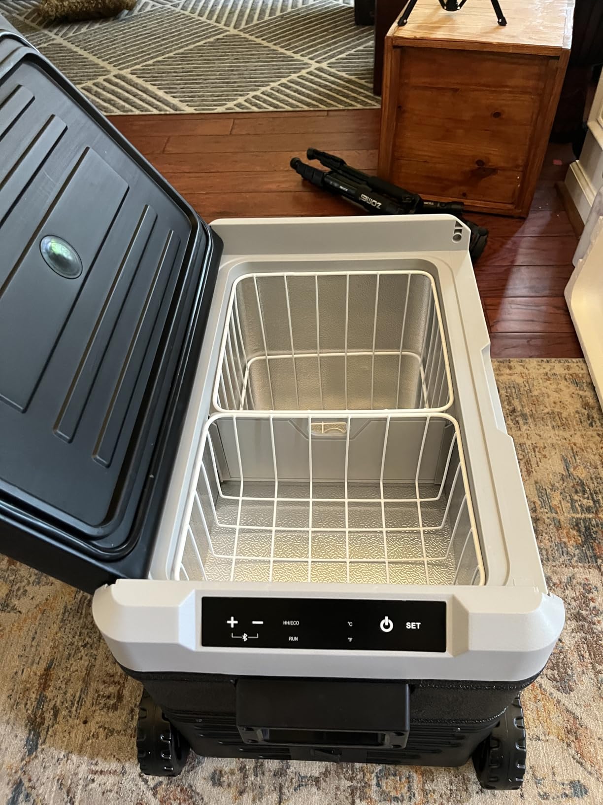 EUHOMY 53QT 12 Volt Refrigerator, -4℉~ 68℉ Portable Freezer, for Car | No Ice Needed, 12V&100-240V,Wheels&Basket Fast Cooling, ECO/MAX Modes, 3-Level Battery Protection, Home&Outdoor Use,Low Noise customer photo 2