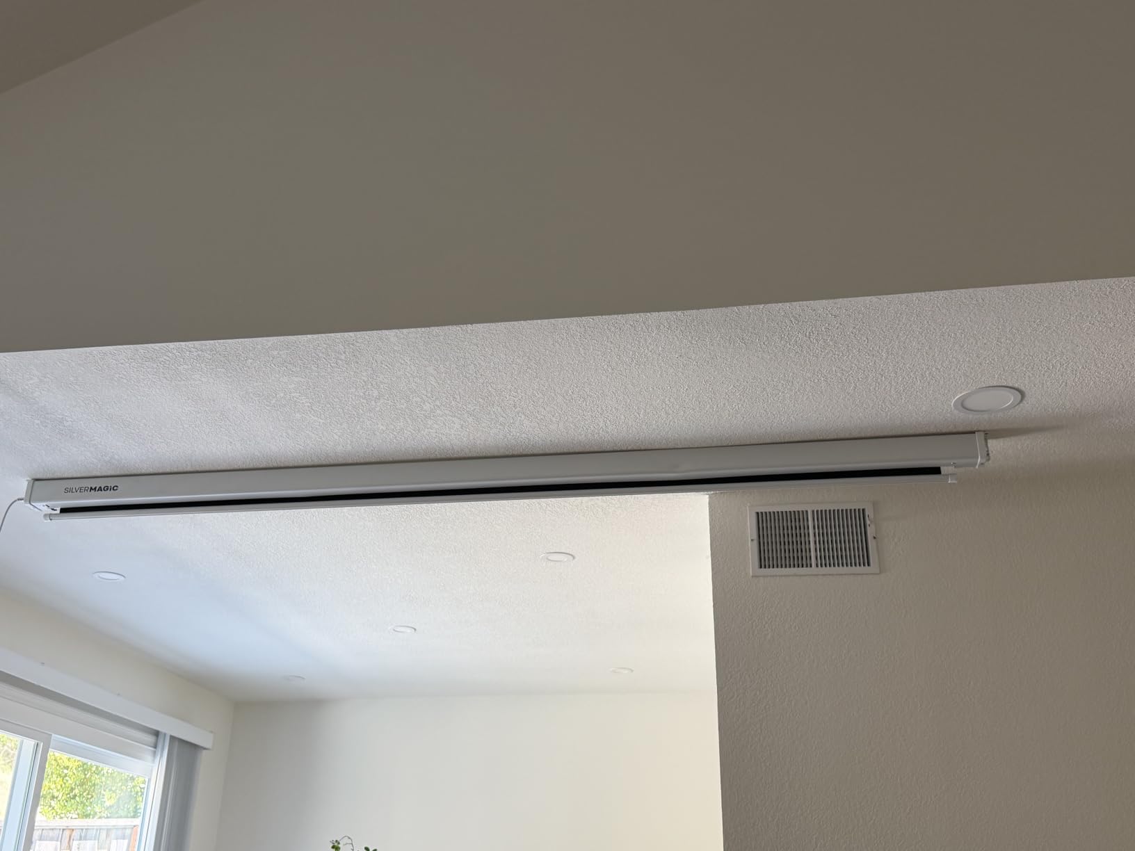 Tensioned Motorized Projector Screen for RGB Laser Projectors by SilverMagic - Speckle Reducing, White Floating Screen for Home Theater/Living Room/Patio/Office/Classroom - 150 Inch 16:9 customer photo 1
