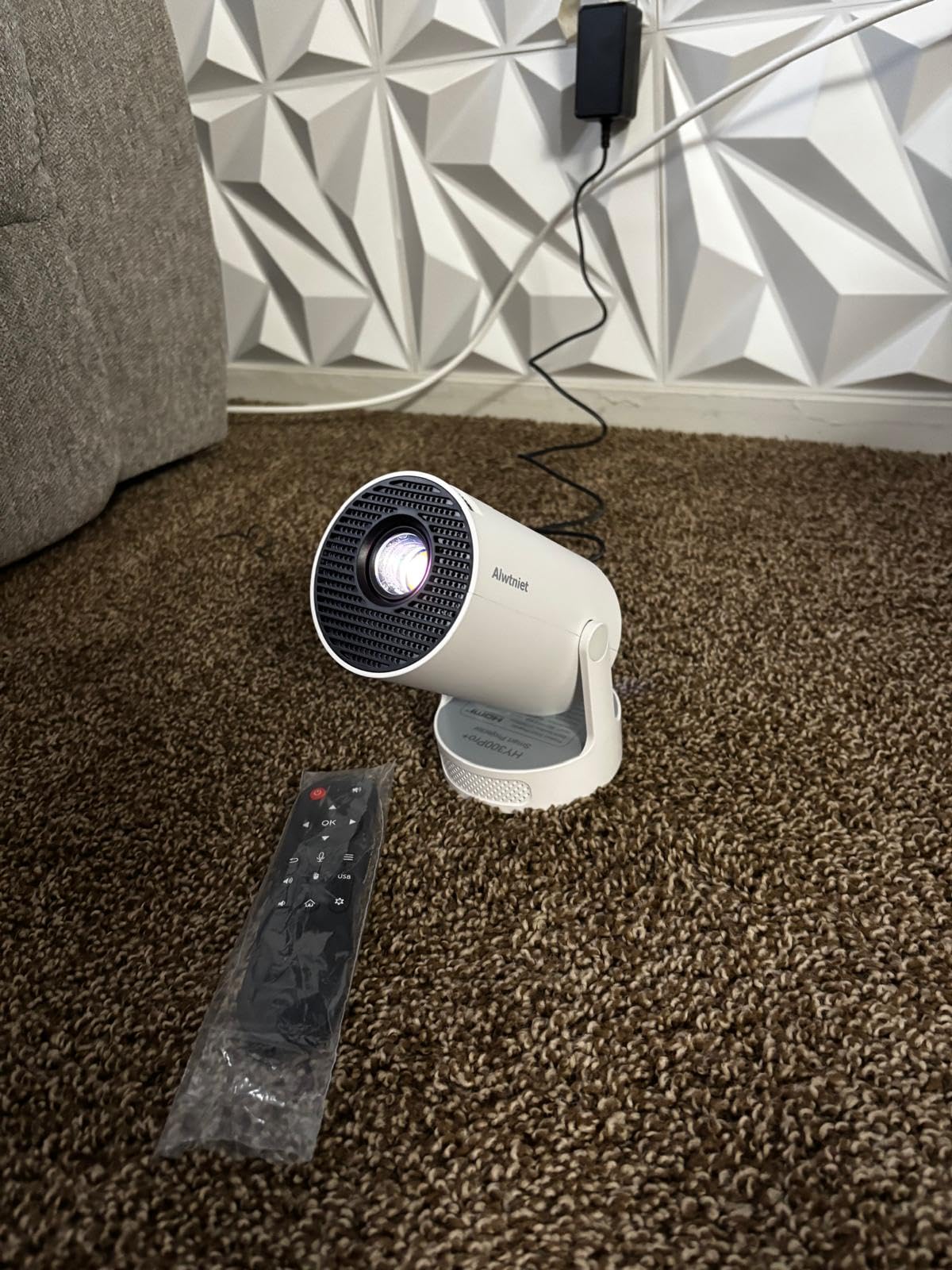 Mini Projector with Wifi and Bluetooth, Portable 4K Support, Android 14/ Auto Keystone, HY300Pro Small Smart Proyector for Bedroom Movie Outdoor, Compatible With HDMI/USB/TV Stick/Smartphone/Laptop customer photo 1