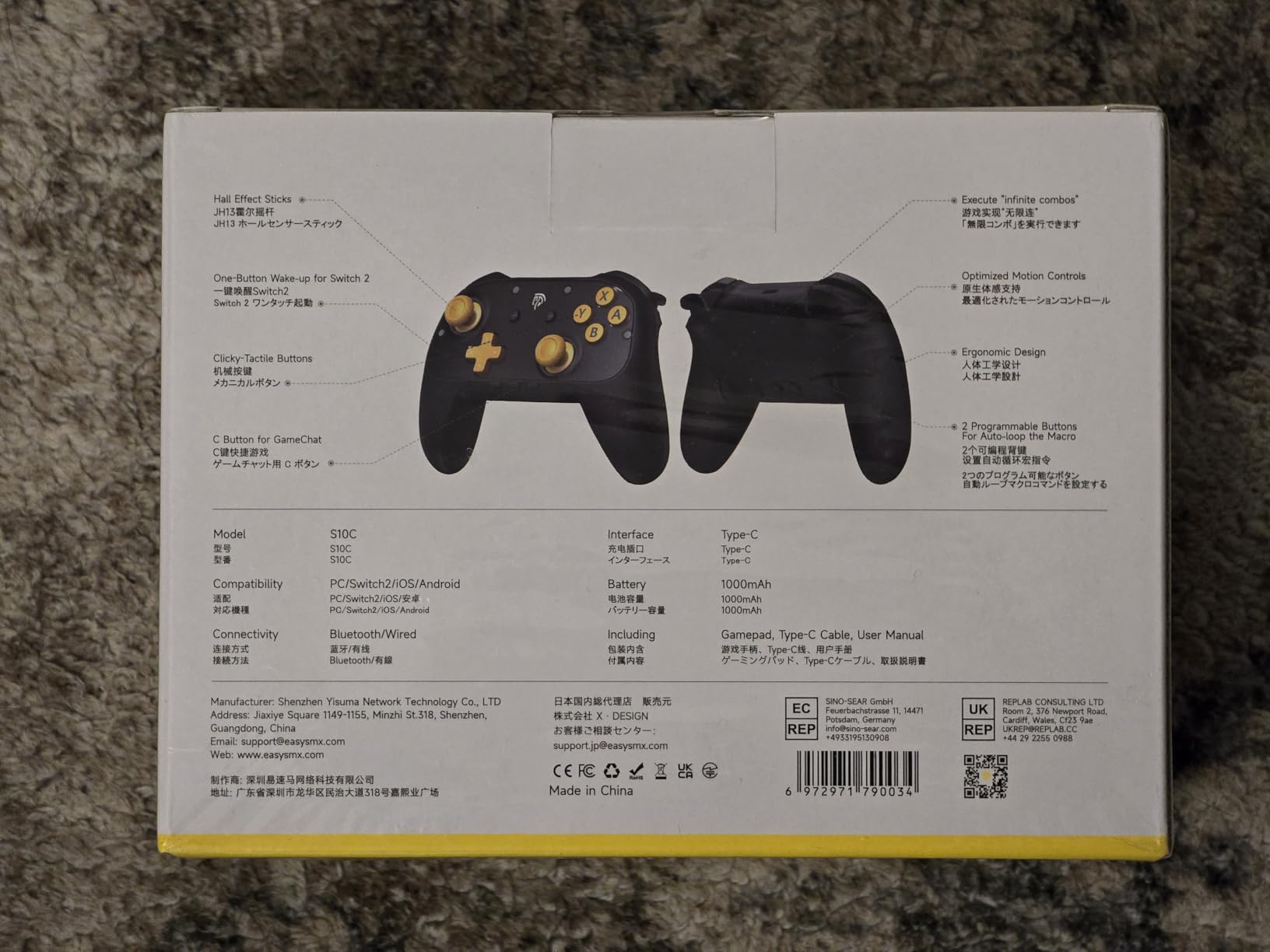 EasySMX S10C Switch 2 Pro Controller with Instant Wake-Up, Hall Effect Joysticks, HD Rumble, Motion Control, 2 Back Buttons, Turbo, C Buttons, for Switch 2/Switch/PC/iOS/Android customer photo 1