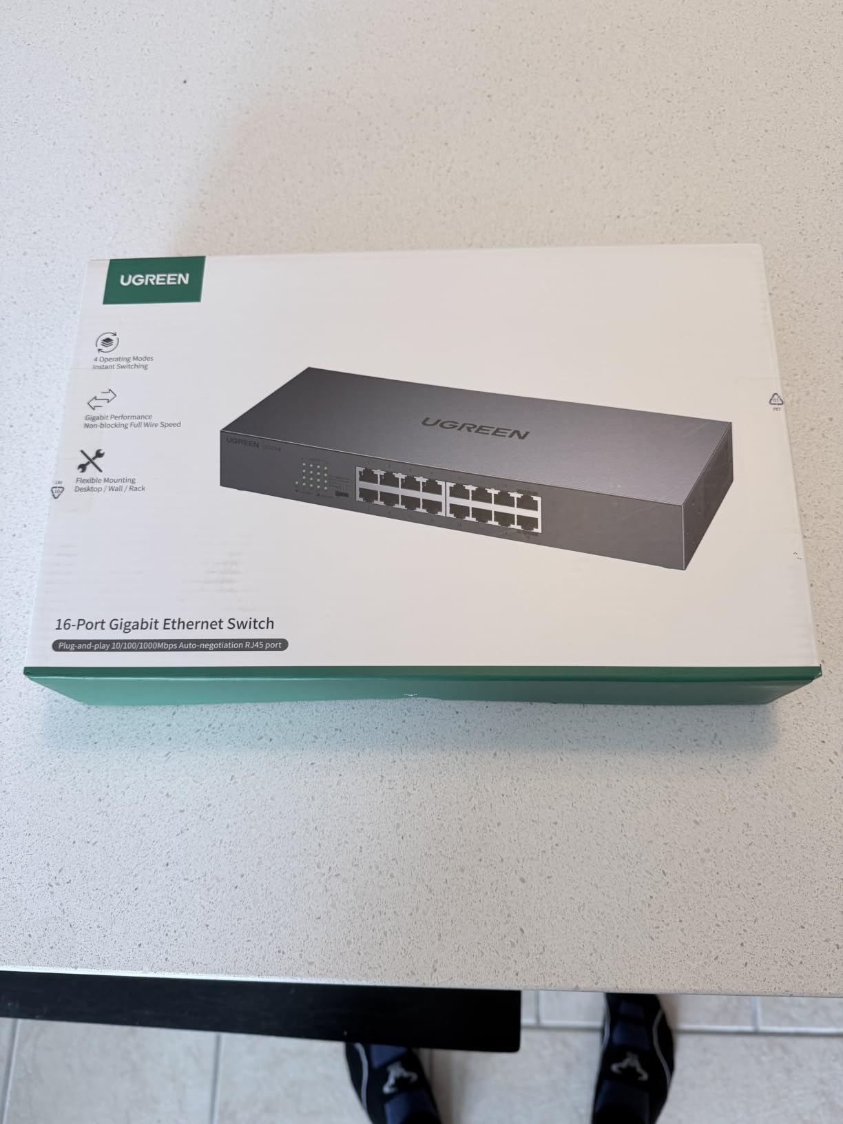 UGREEN 16 Port Gigabit Switch, Rackmount 4 Mode Plug & Play Ethernet Switch | Unmanaged Network Splitter for Office & Business, Metal Fanless Desktop & Wall Mount Hub for NAS, PC, Printer, Router customer photo 1
