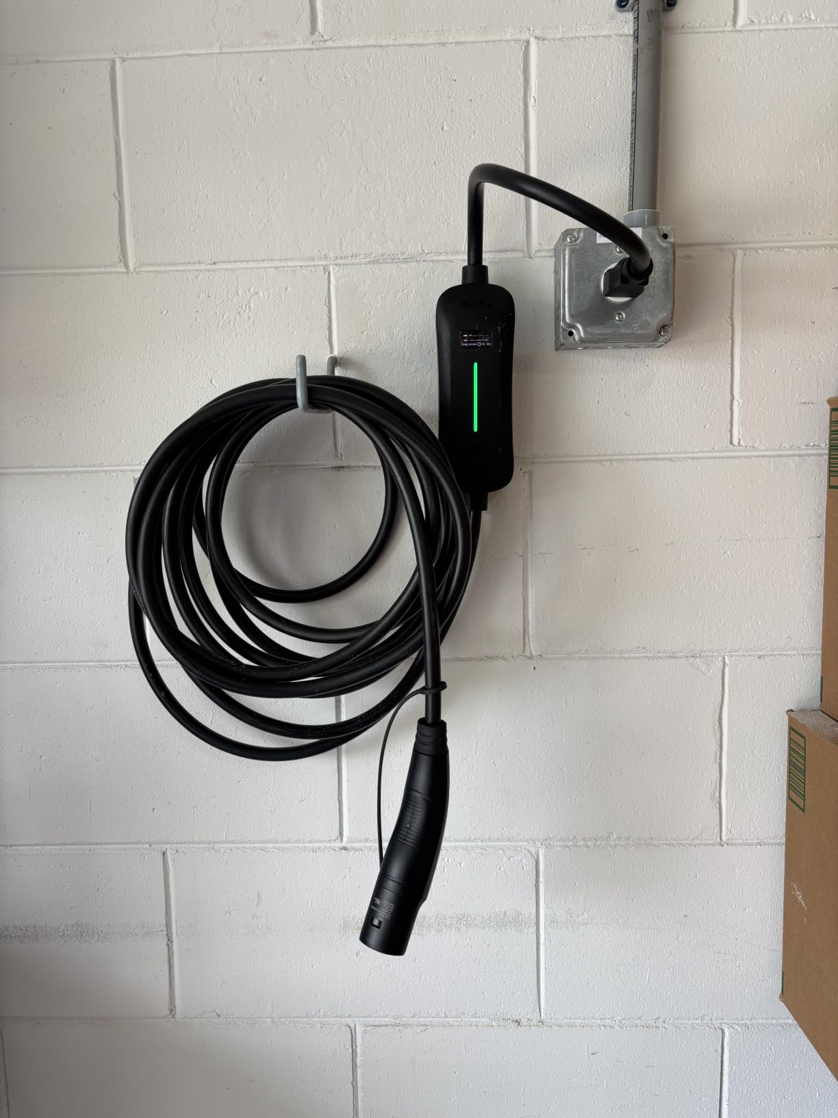Level 1&2 Tesla Charger,Tesla mobile charger, 16 Amp, 25FT Cable, 240V NEMA 6-20 Plug&120V NEMA 5-15 Adapter,Portable EV Charger NACS for Tesla Models Y/3/X/S,Electric Vehicle Charging Stations customer photo 1