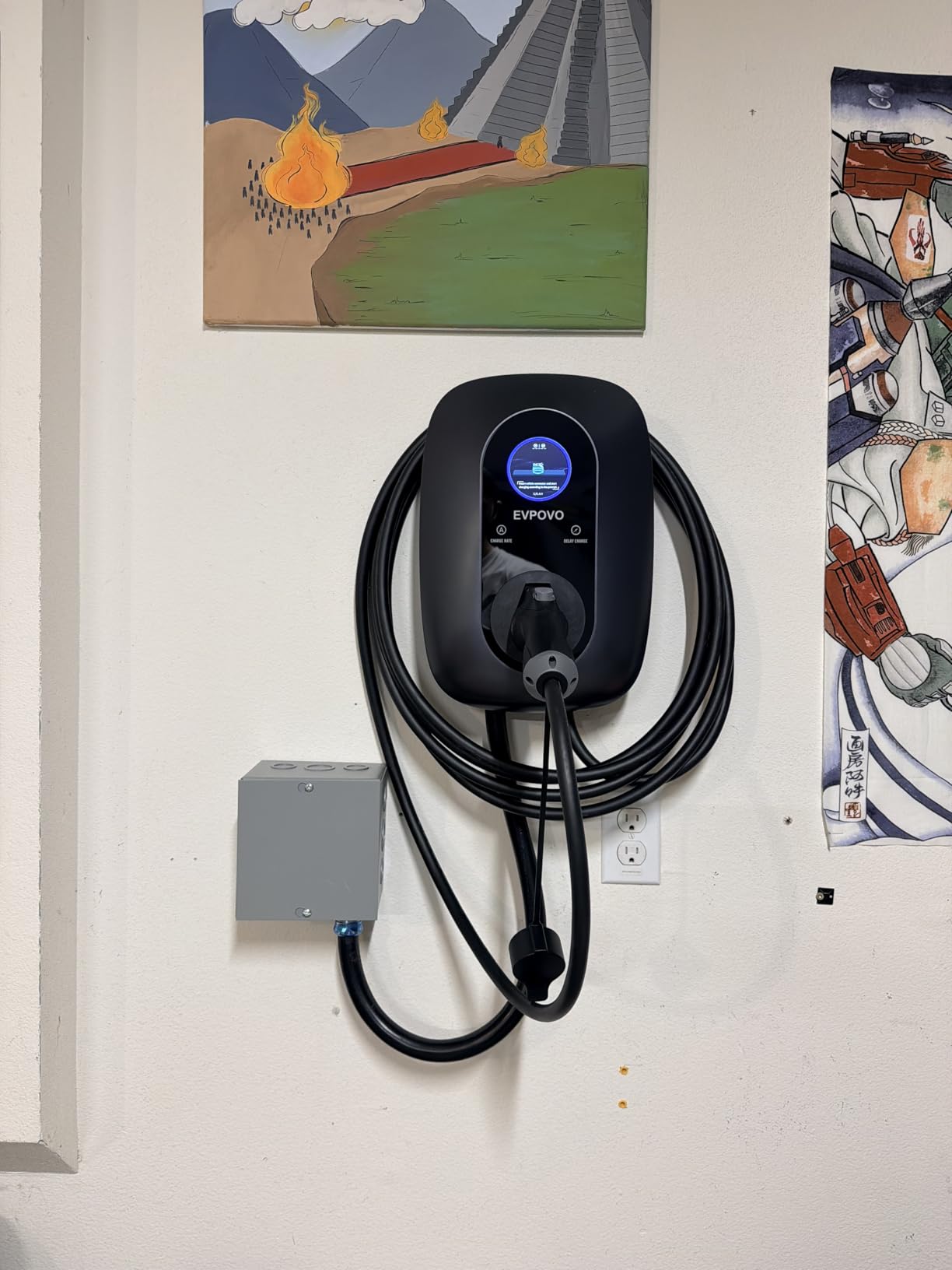Hardwired Level 2 EV Charger 48 Amp J1772, 240V 11.5kW, 25 ft Cable | EV Charger Level 2, Home Electric Vehicle Charging Station, WiFi Smart App, Adjustable 16-48A, ETL Listed, IP66 Weatherproof customer photo 2