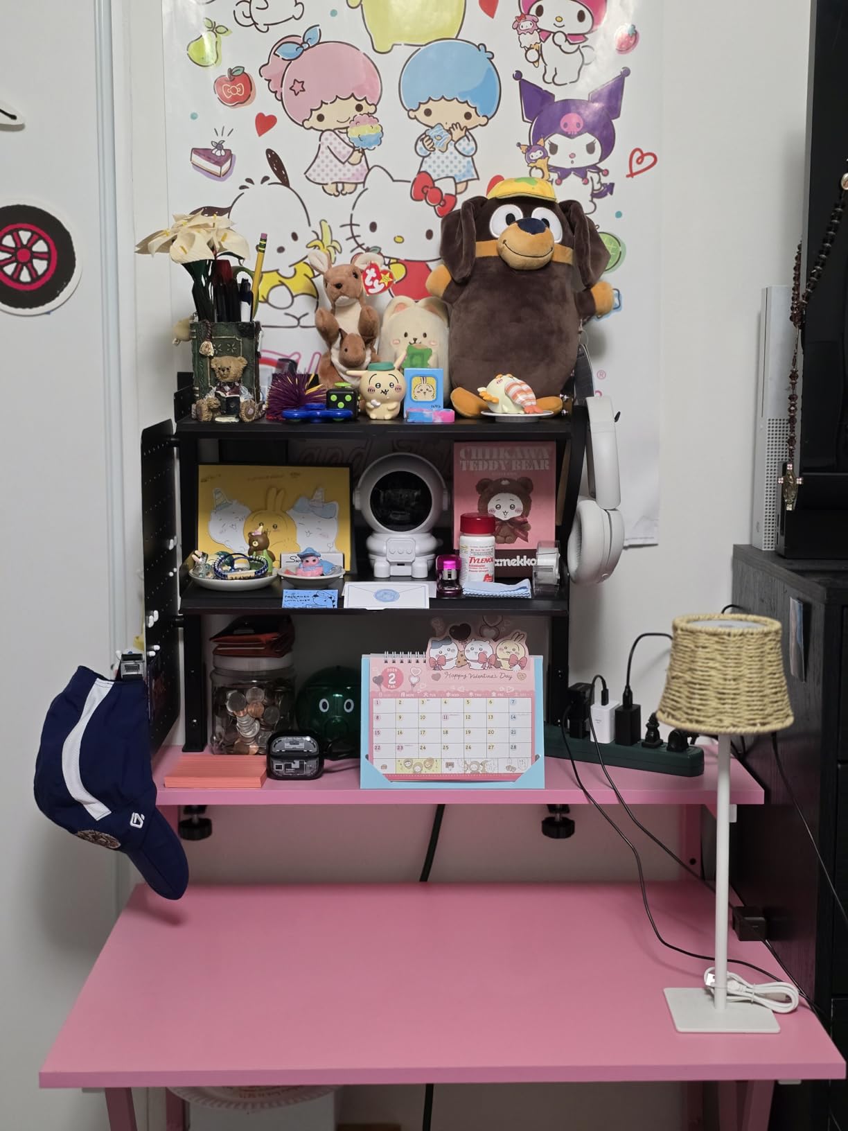 Metal Clamp On Desk Shelf, Storage Shelves with Pegboard and Pencil Holder | 2-Tier Adjustable 16 inch Above or Under Heavy Duty Desktop Organizer with Headphone Holder for Desk Accessories (Black) customer photo 2