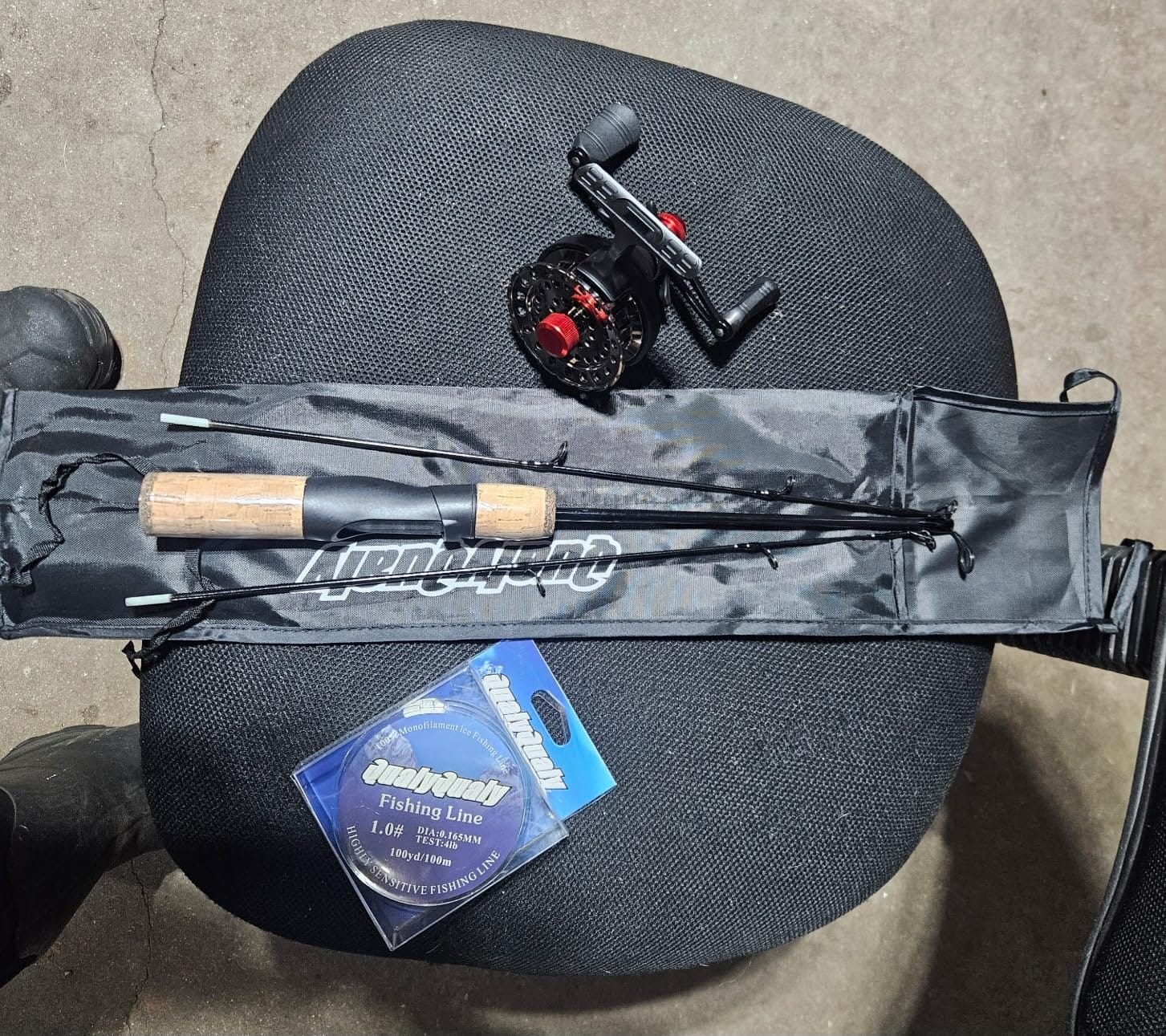QualyQualy Ice Fishing Rod and Reel Combo 24 inch M/ML Inline Ice Fishing Combos 2 Different Tips for Walleye Perch Panfish and Trout customer photo 2
