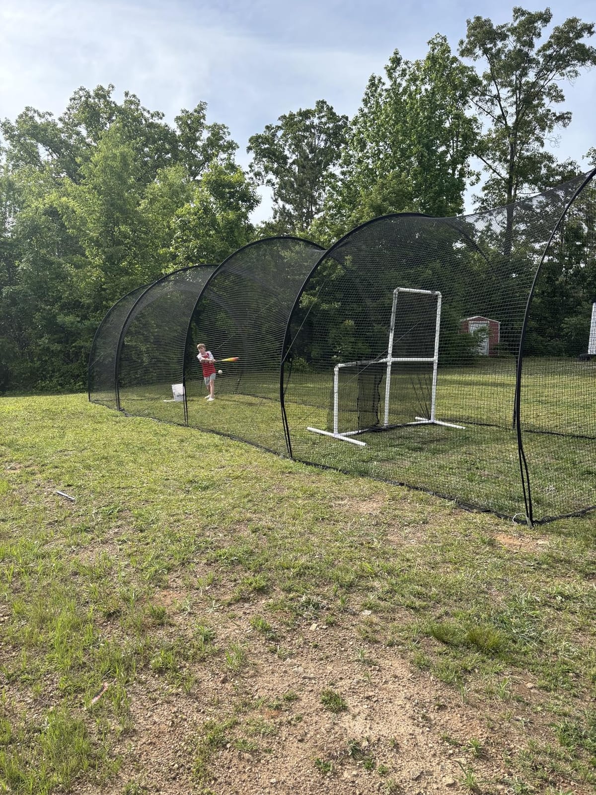 VEVOR Baseball Batting Cage, Carbon Steel/Fiberglasss Portable Batting Cage - 12/20/22/33/35/40 Ft Portable Practice Softball Cage Net and Frame, Battings Cages Netting for Backyard, Indoor Outdoor customer photo 2