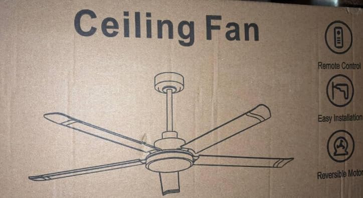 Ohniyou 60'' Industrial Ceiling Fan No Light for Patio, Porch, Black | 6800 CFM Airflow, 35dB DC Motor, 5 Aluminum Blades, Remote/APP Control, Covered Outdoor Metal Fan customer photo 2