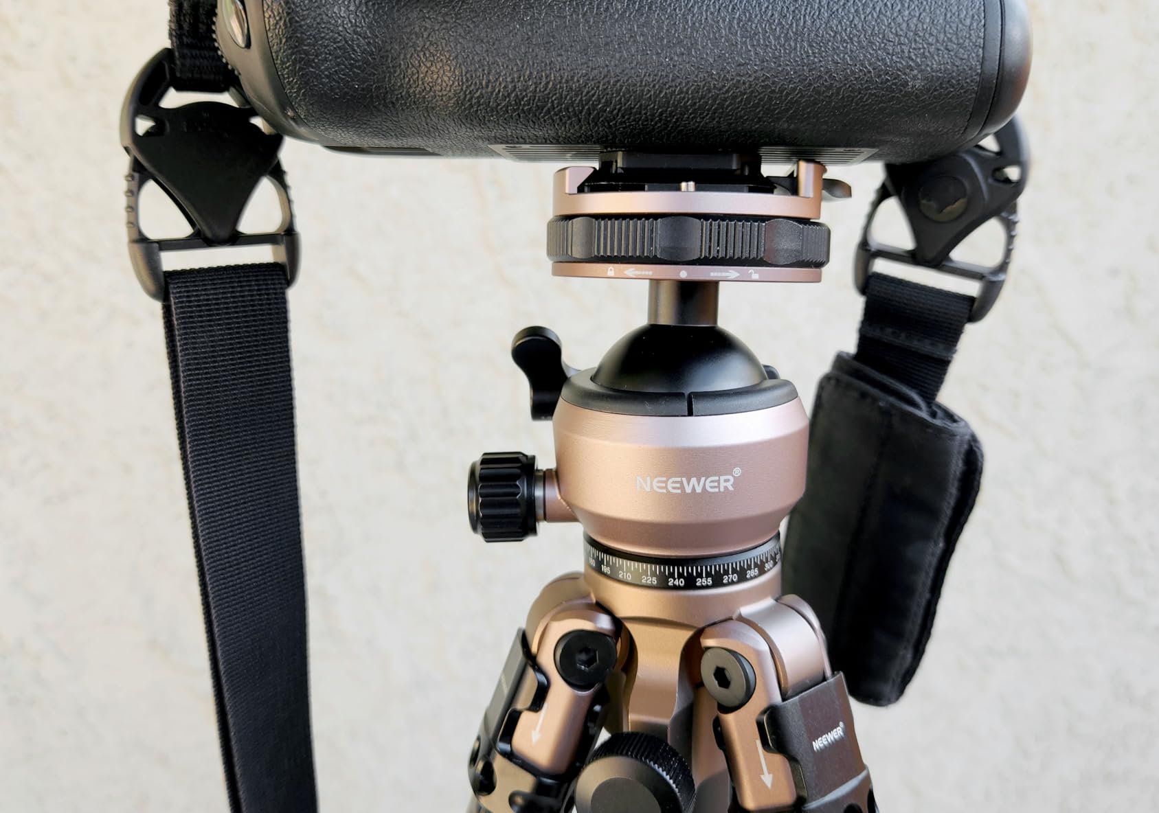 NEEWER LITETRIP Carbon Fiber Travel Tripod with Pan Tilt Low Profile Ball Head, 62.4