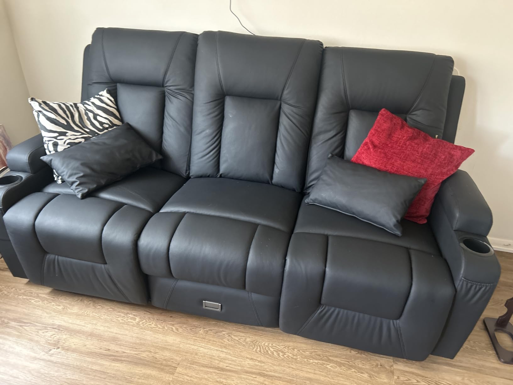 URRED Wall Hugger Power Reclining Loveseat Sofa, Brown: 68.1