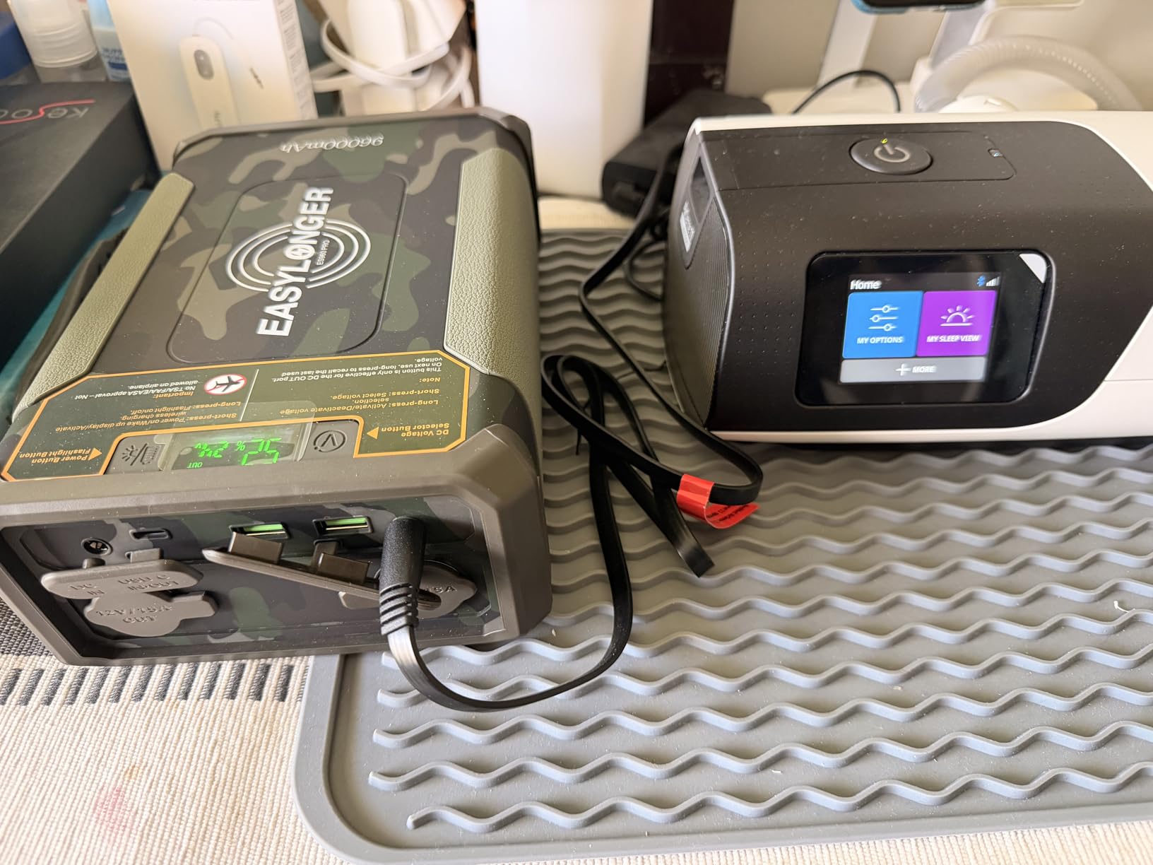 EASYLONGER ES960 PRO CPAP Battery Pack 297.6Wh CPAP Battery for Camping | 3-Night CPAP Portable Power Station, LiFePO4 Battery for AirSense 11/10, AirCurve 11, DreamStation, Luna TravelPAP customer photo 1